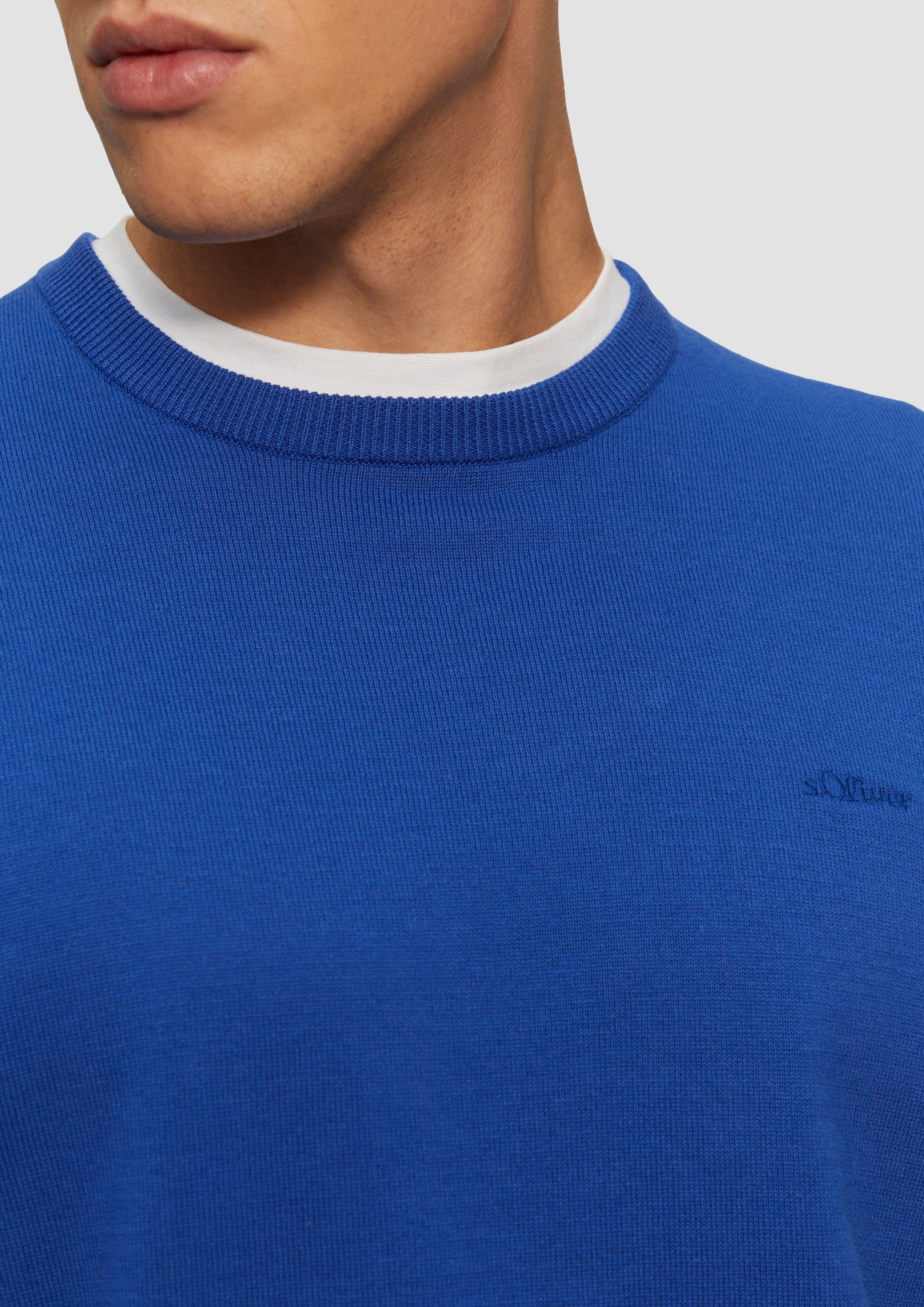 s.Oliver Strickpullover Strickpullover mit Logo-Stickerei Logo günstig online kaufen