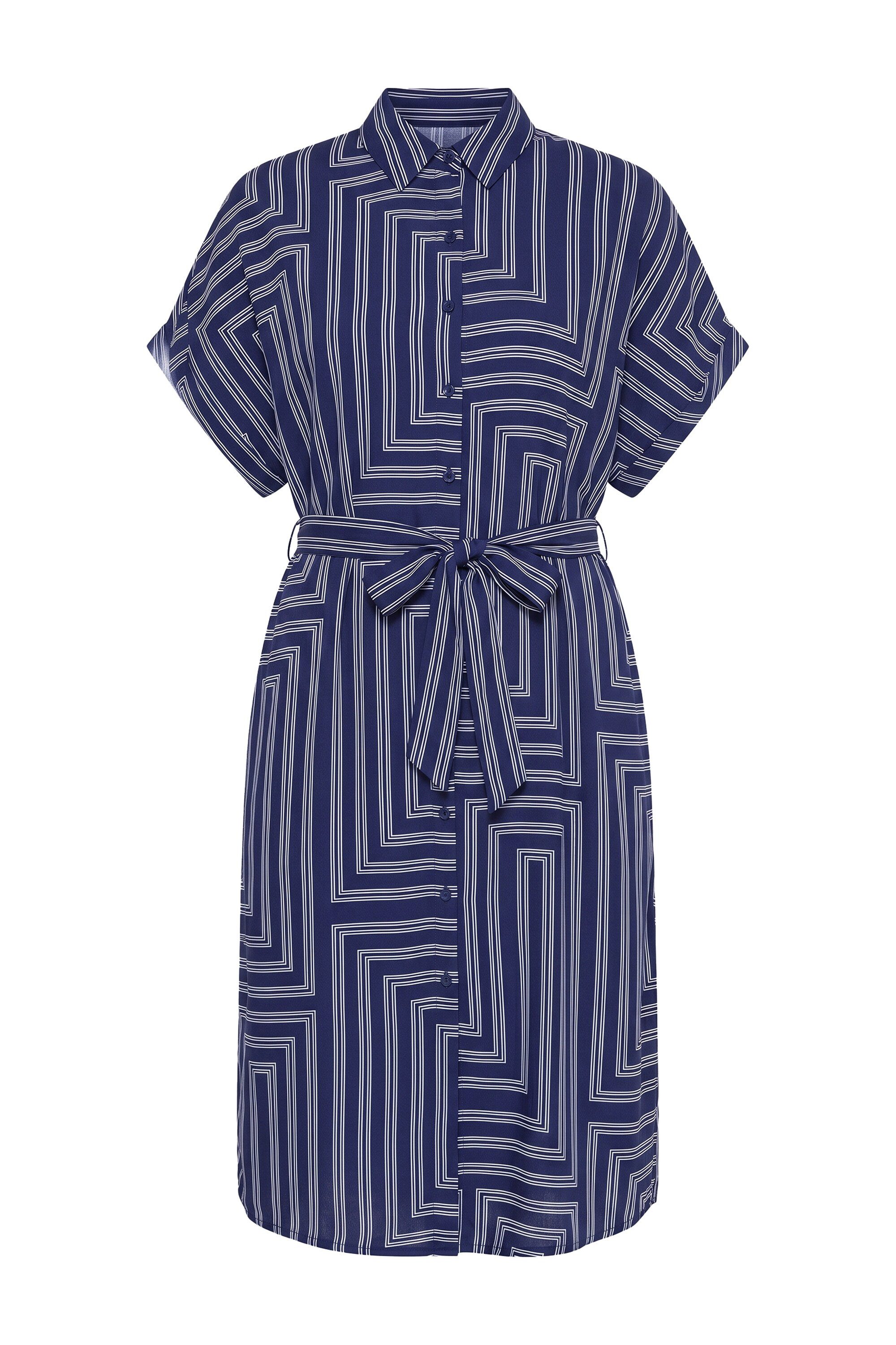 Studio Untold Hemdblusenkleid Midi-Hemdblusenkleid A-Linie grafischer Print