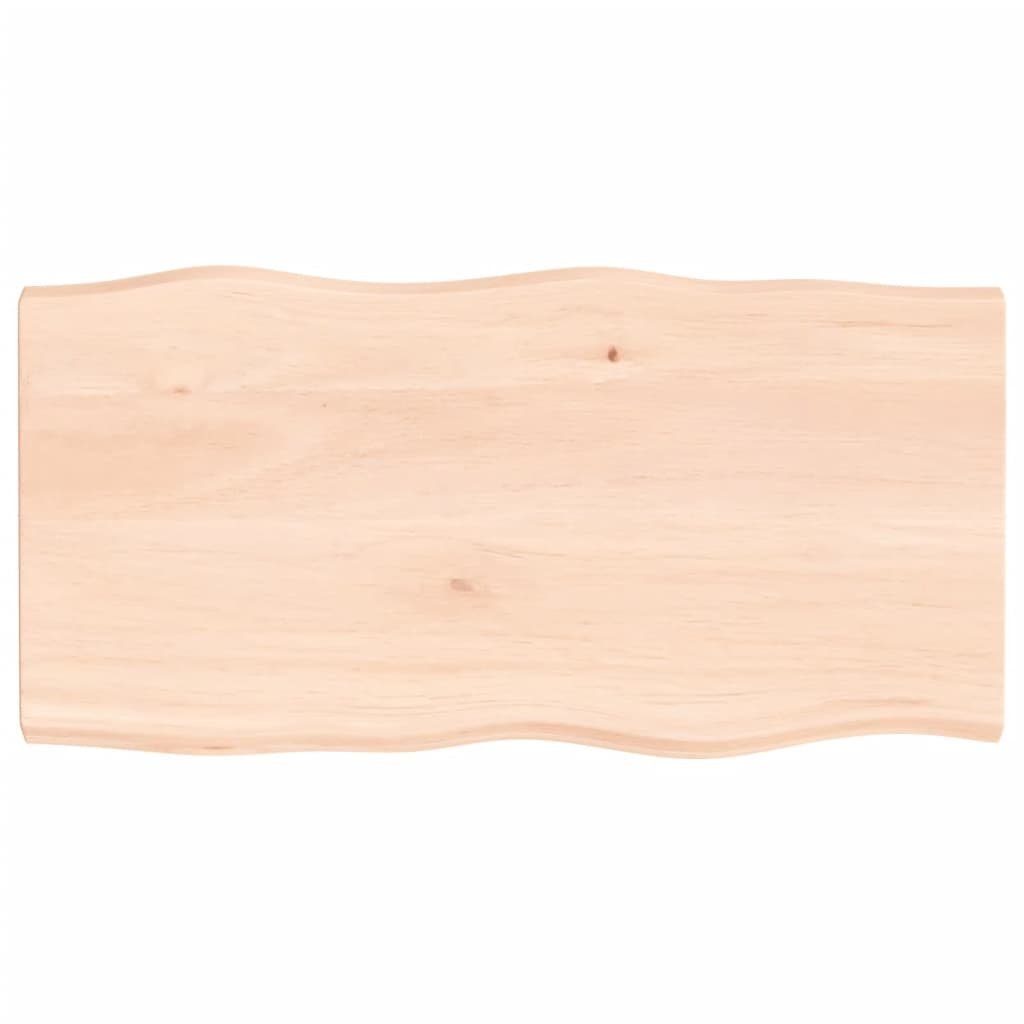 furnicato Tischplatte 100x50x(2-4) cm Massivholz Unbehandelt Baumkante (1 St)