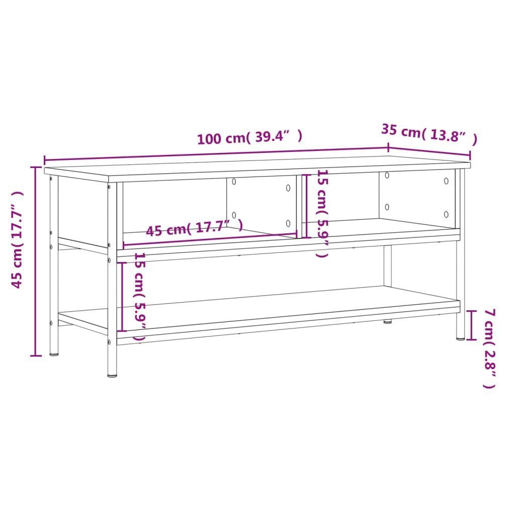 vidaXL TV-Schrank Räuchereiche (1-St) 100x35x45 TV-Schrank Holzwerkstoff cm