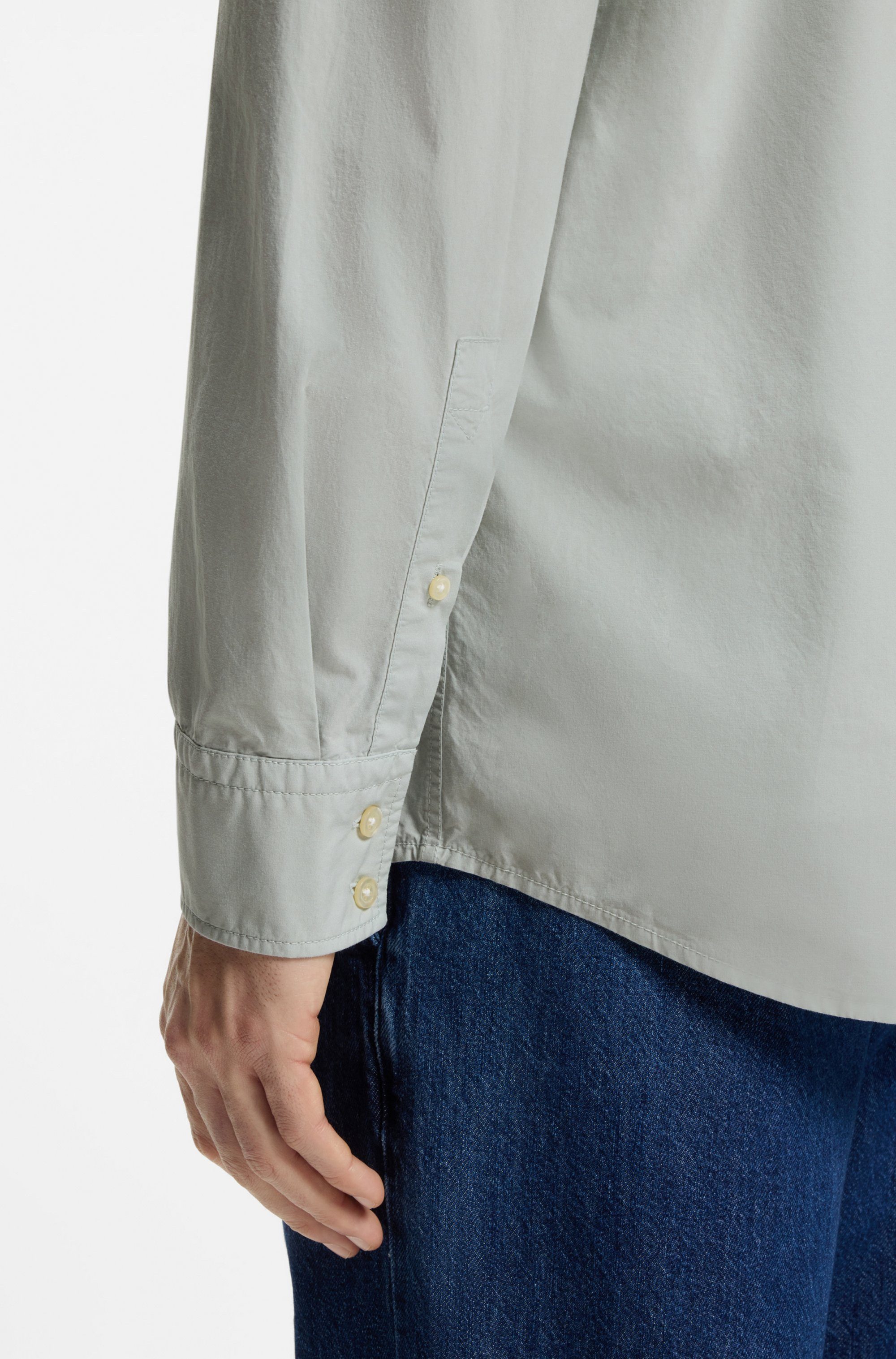 BOSS ORANGE Langarmhemd Relegant Regular Fit Baumwolle mit BOSS Stickerei und klassischem Kent Kragen