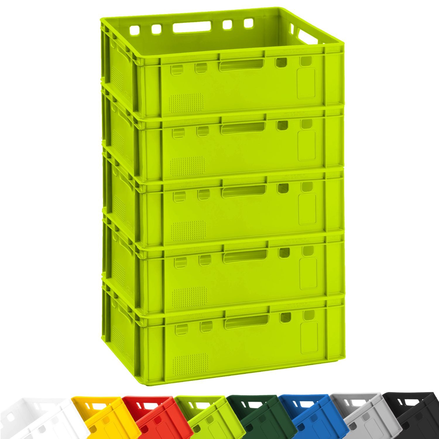 BURI Transportbehälter 5x Fleischkiste E2 Metzgerkiste Lagerkiste Eurobox lebensmittelecht, (5-St)