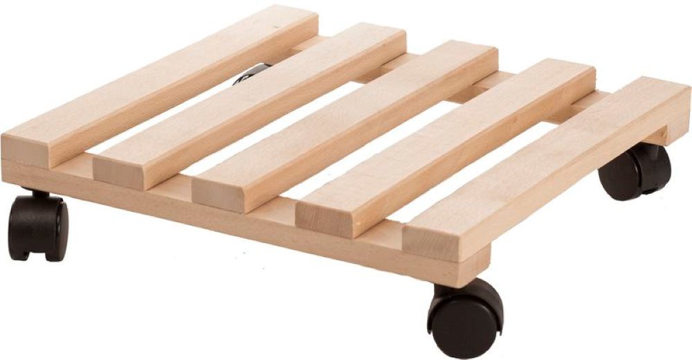 Pflanzenroller 4 Stück Blumenroller Pflanzenroller quadratisch Rollen Buche massiv, (4-St), Rollen, massiv