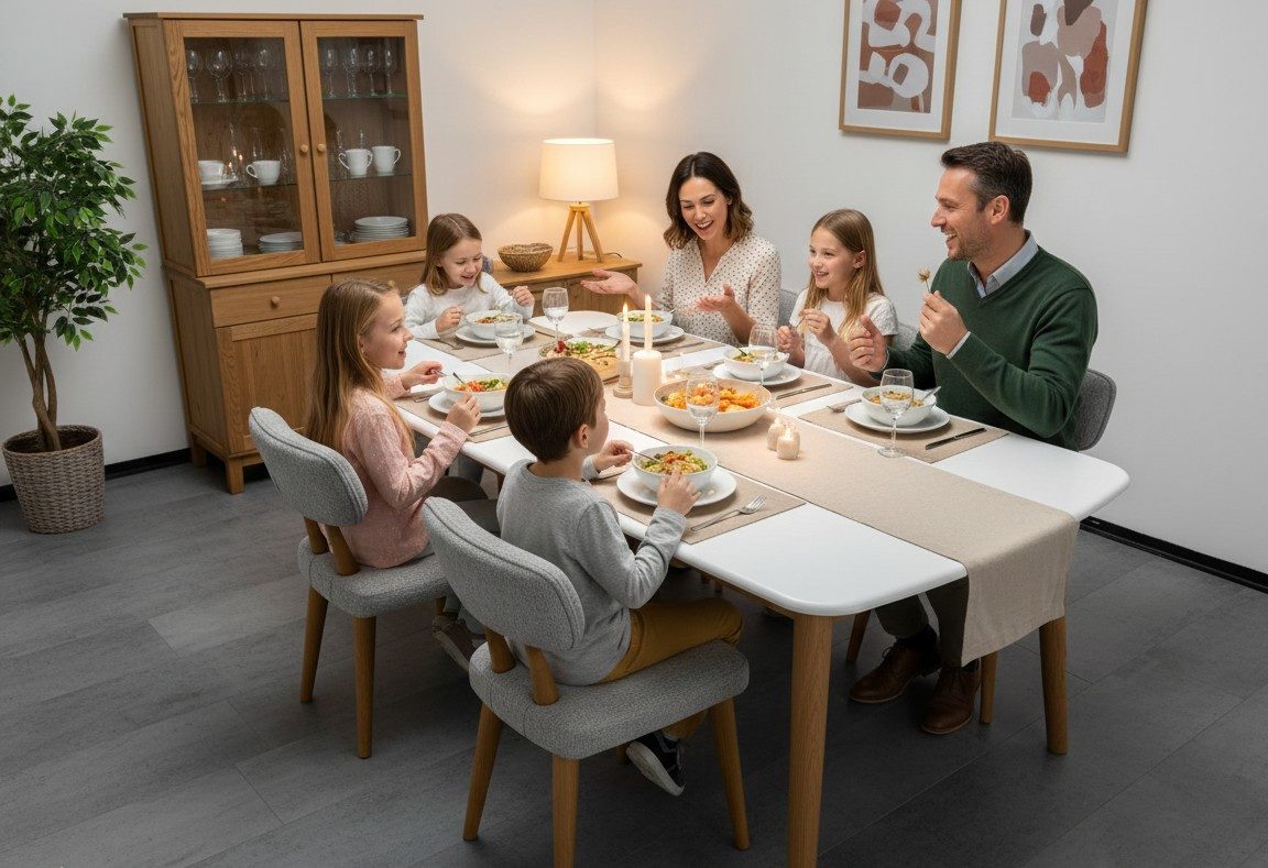 Xlmoebel Esstisch Stilvoller weißer luxuriöser Küchentisch für die Familie, Made in Europa