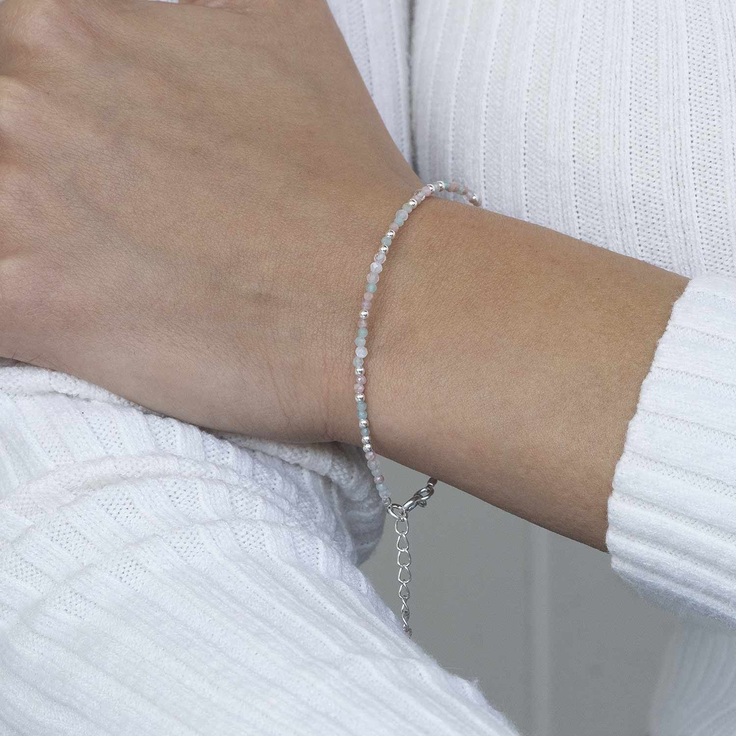 Materia Armkette Damen Edelstein Armband Türkis Weiß Apricot SA-34, Verschl günstig online kaufen