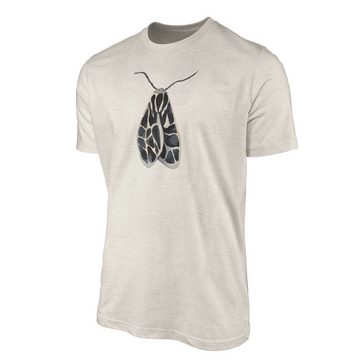 Sinus Art T-Shirt Herren Shirt 100% Bio-Baumwolle T-Shirt Aquarell Motiv Motte Farbe Nachhaltig Organic Ökomode (1-tlg)