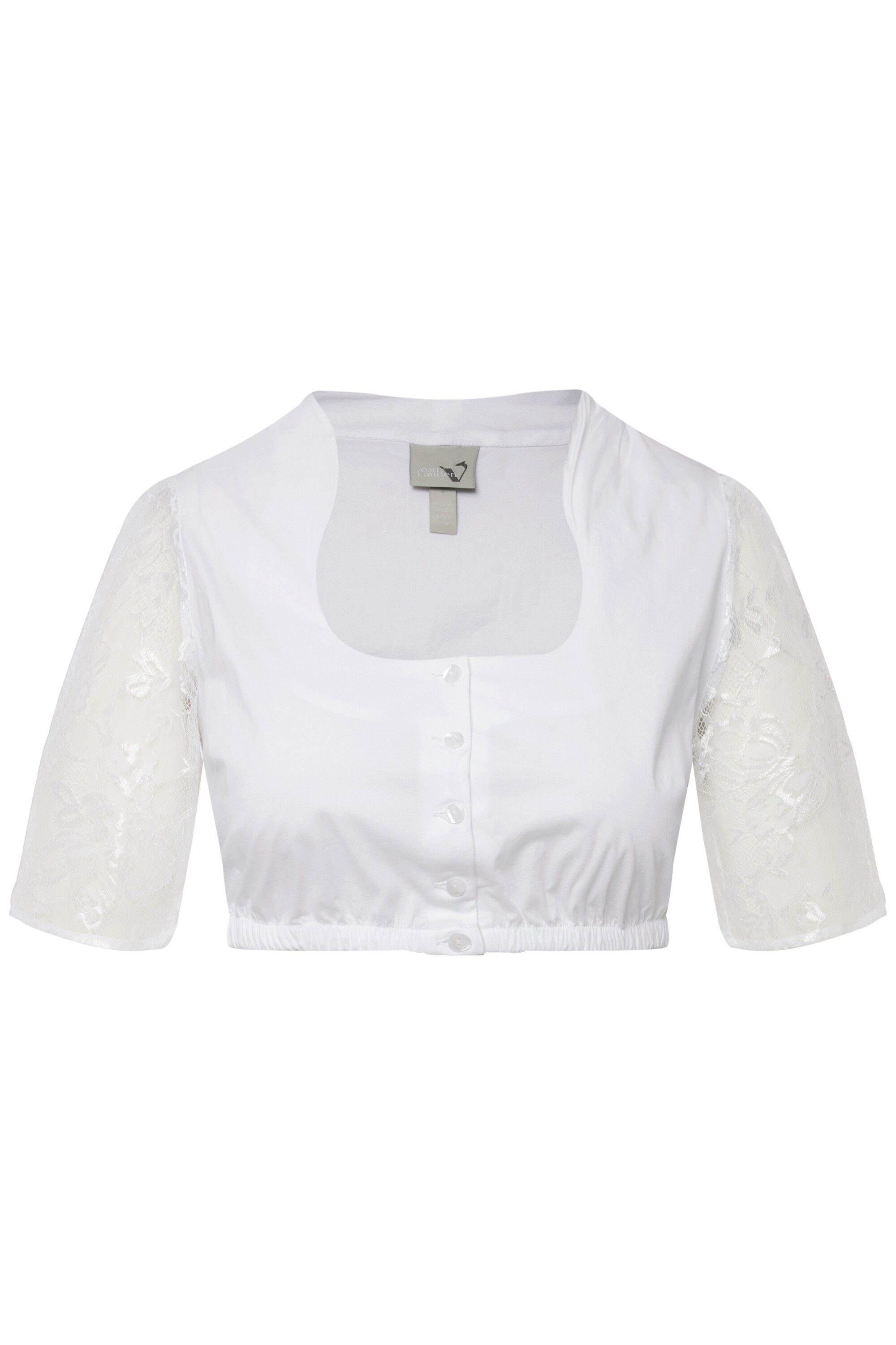 Ulla Popken Longbluse Dirndlbluse Stehkragen Carree-Ausschnitt günstig online kaufen