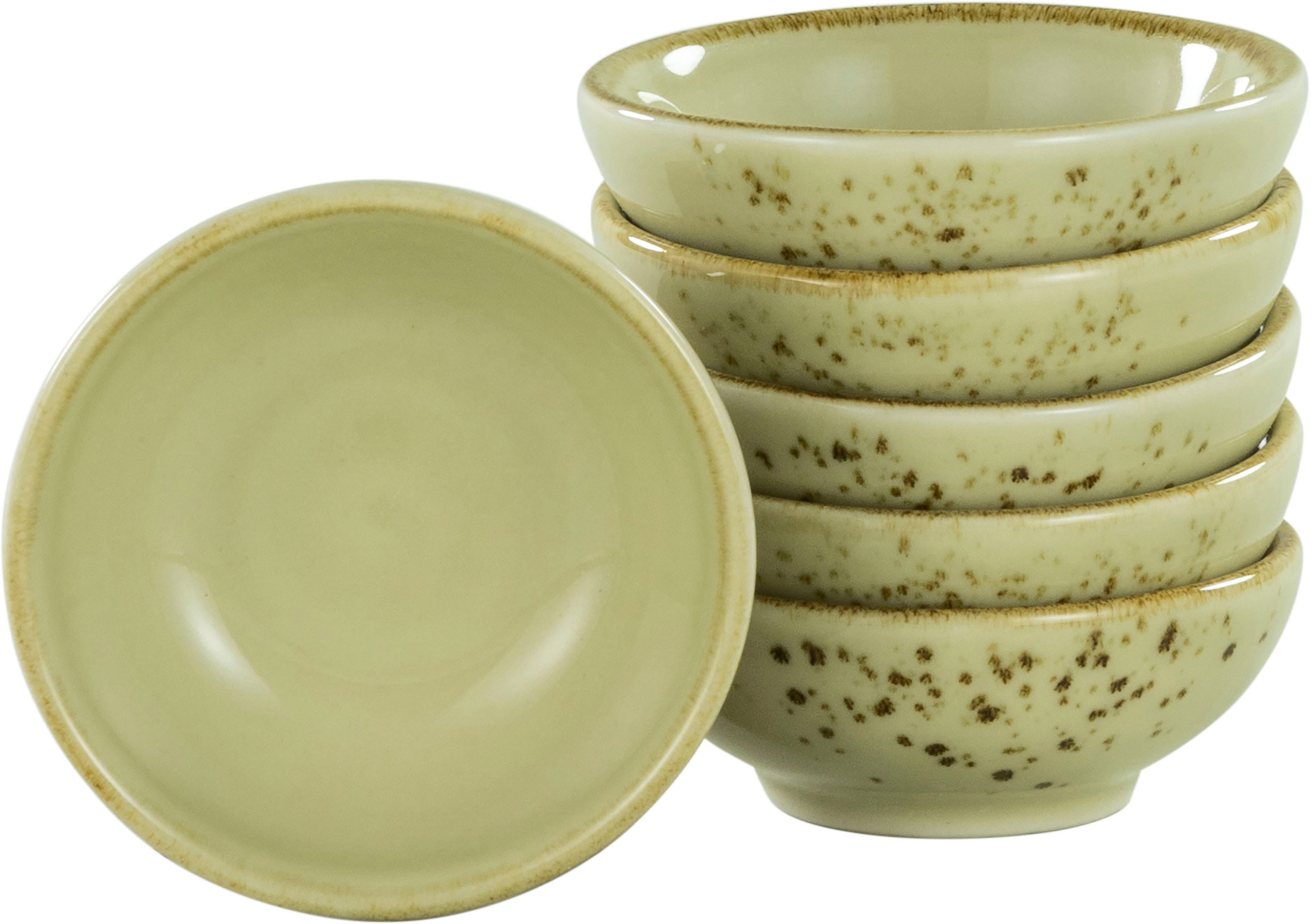 CreaTable Müslischale NATURE COLLECTION, Steinzeug, (Set, 6-tlg), Salatschale, Snackschale, Ø 16,5 cm