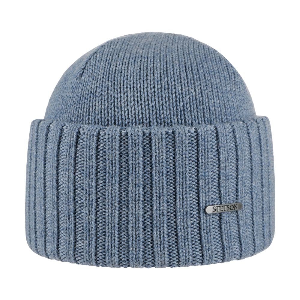 (nein) Stetson Beanie Markenemblem Merino Wool mit hellblau Northport Stetson Beanie Beanie