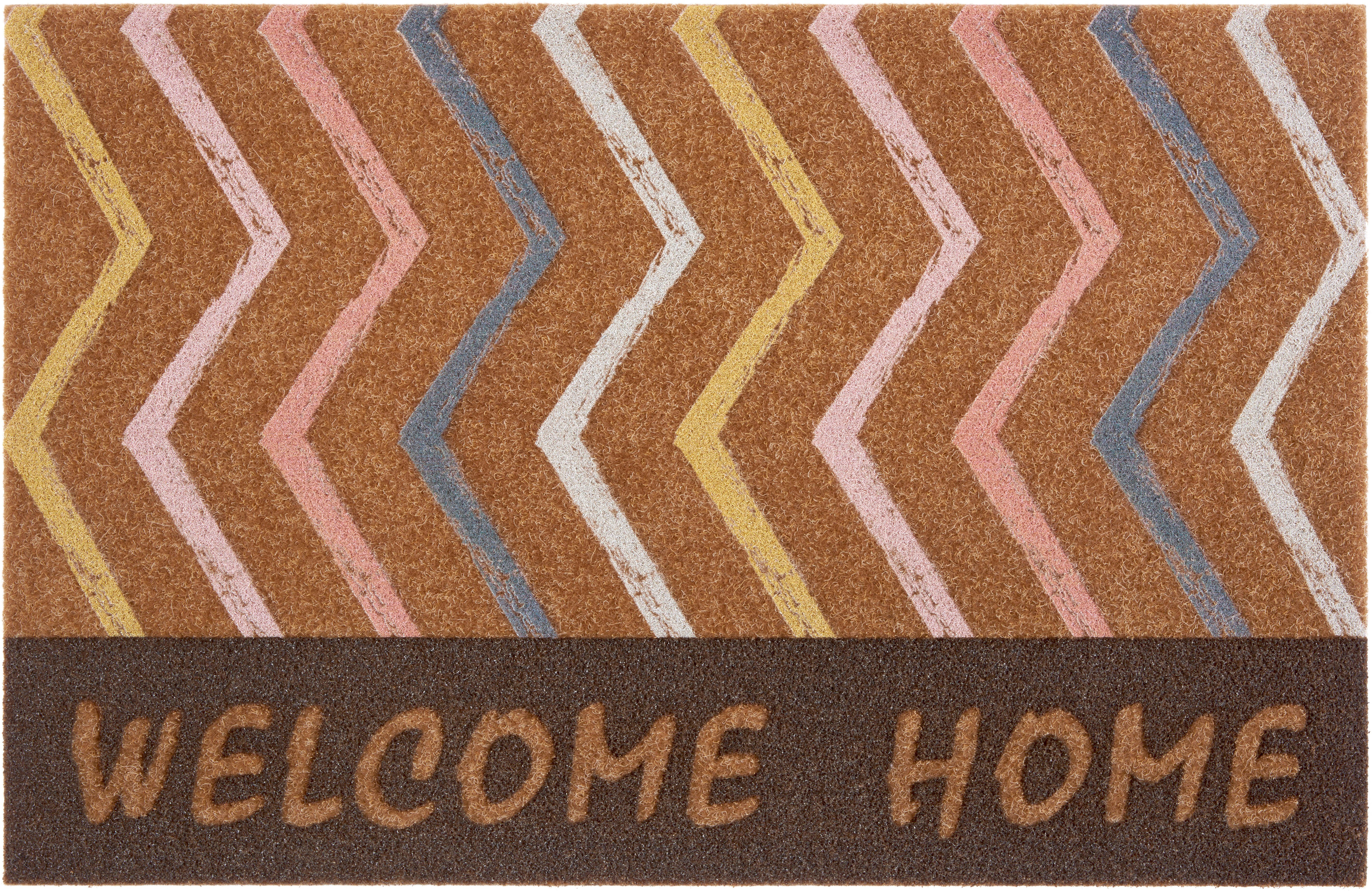 Fußmatte Welcome Home, andas, 10 Robust, Spruch, Kokos-Look, mm, mit Schrift, Höhe: Pflegeleicht, Rutschfest rechteckig, mit