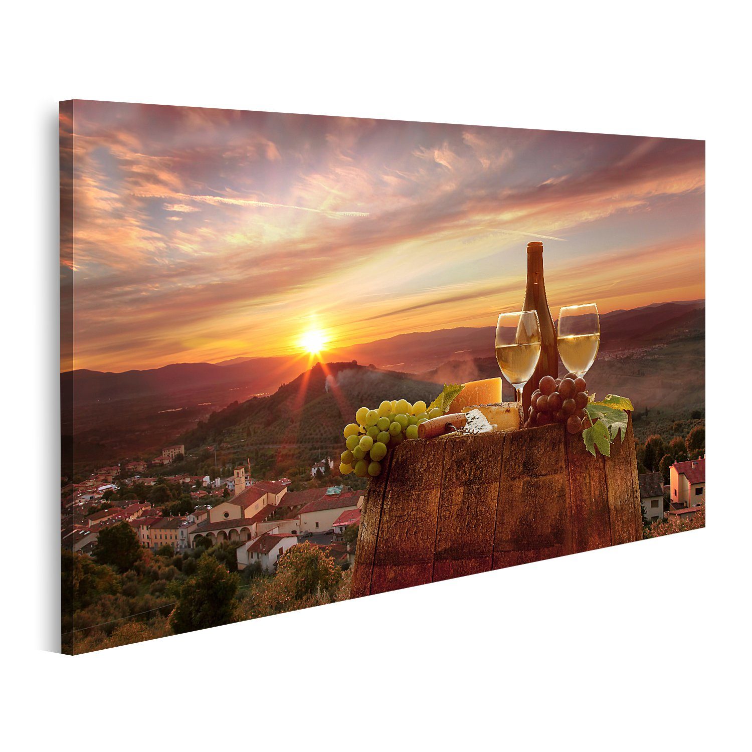 Leinwandbild Bild auf Leinwand Weinberg in Chianti Toskana Wandbild Poster Kunstdru