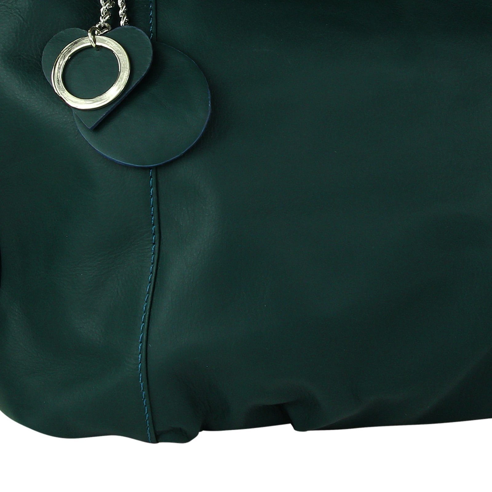 Toscanto Schultertasche Toscanto Damen Schultertasche (Schultertasche), Damen Leder Schultertasche, Henkeltasche, türkis ca. 42cm