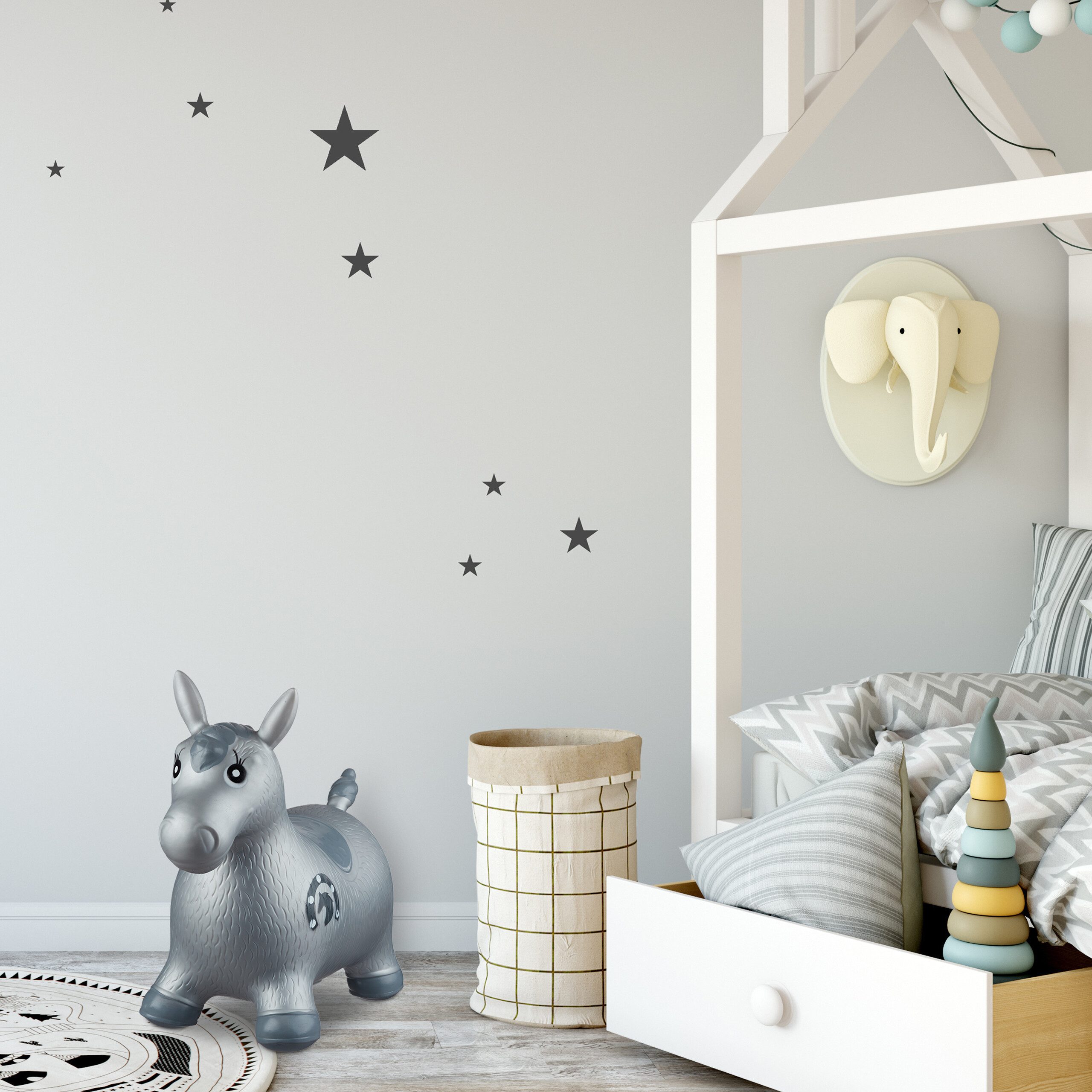 relaxdays Hüpfspielzeug Hüpftier Pferd, Grau günstig online kaufen