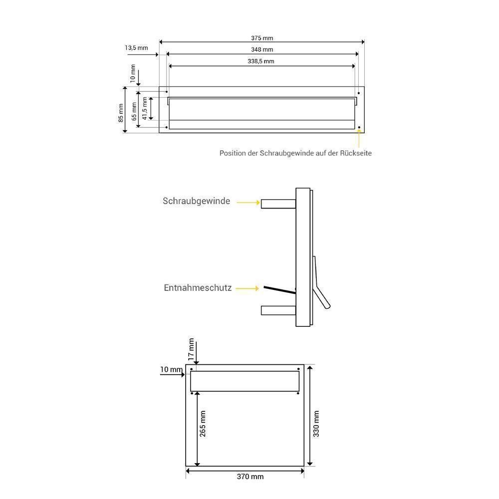Thumbnail - Letterbox24 Durchwurfbriefkasten A-050 Zaun Durchwurf Briefkasten Anthrazit RAL 7016