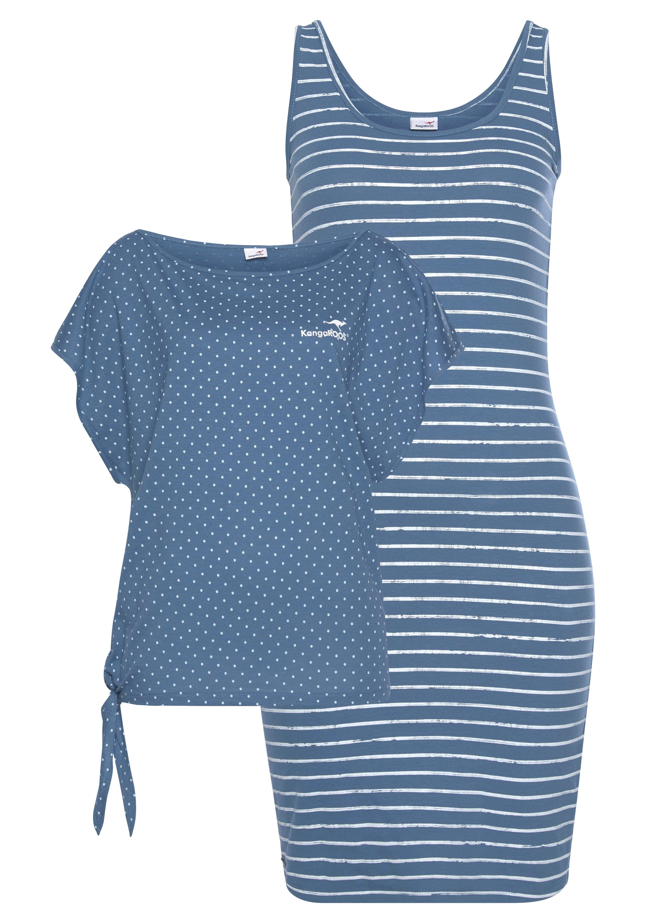 KANGAROOS Jerseykleid (2-tlg) im Set mit oversize Shirt zum Knoten mehr