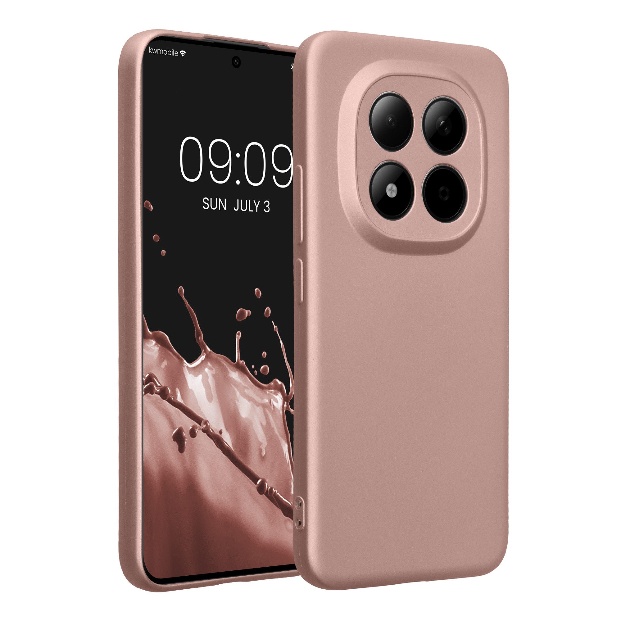 kwmobile Smartphone-Hülle Handyhülle für Xiaomi Redmi Note 15 Pro+ 5G / Poco M8 Pro 5G Hülle, weiche Silikon Case metallisch schimmernd - Schutzhülle Cover