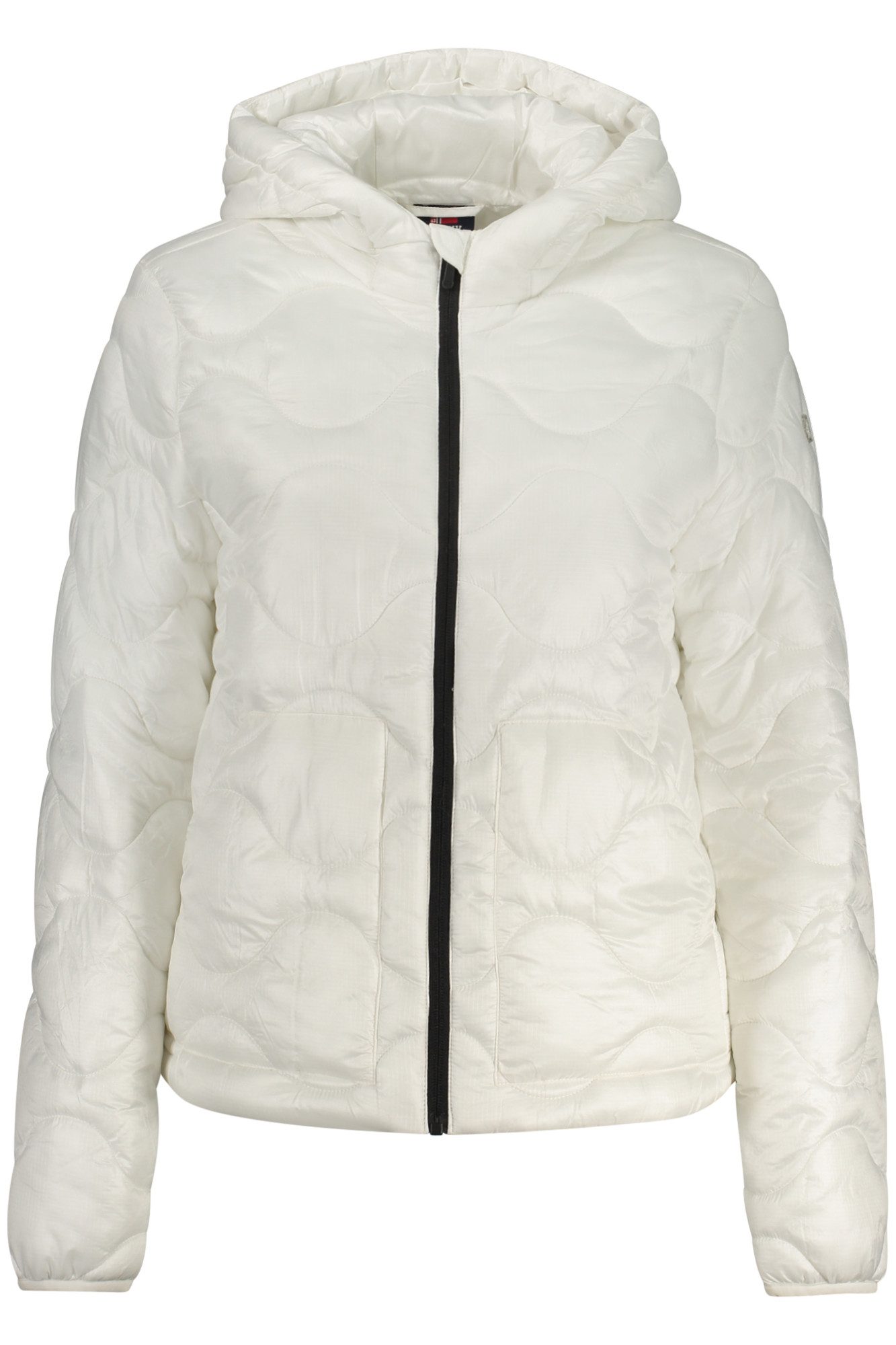 NORWAY 1963 Outdoorjacke Elegante Damenjacke in Weiß mit Kapuze und Kontrastdetails