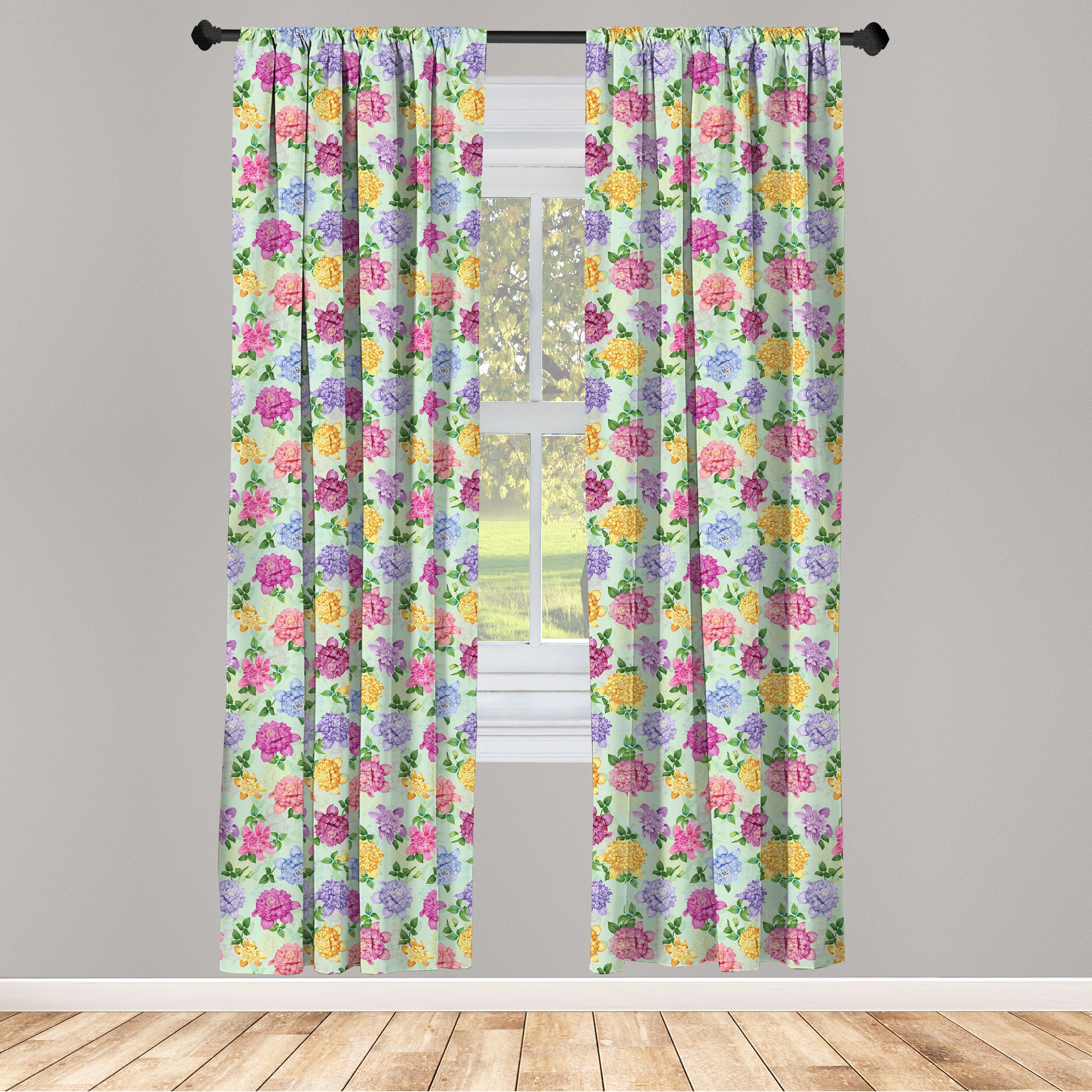 Gardine Vorhang für Wohnzimmer Schlafzimmer Dekor, Abakuhaus, Microfaser, Jahrgang Blumenschönheit Braut