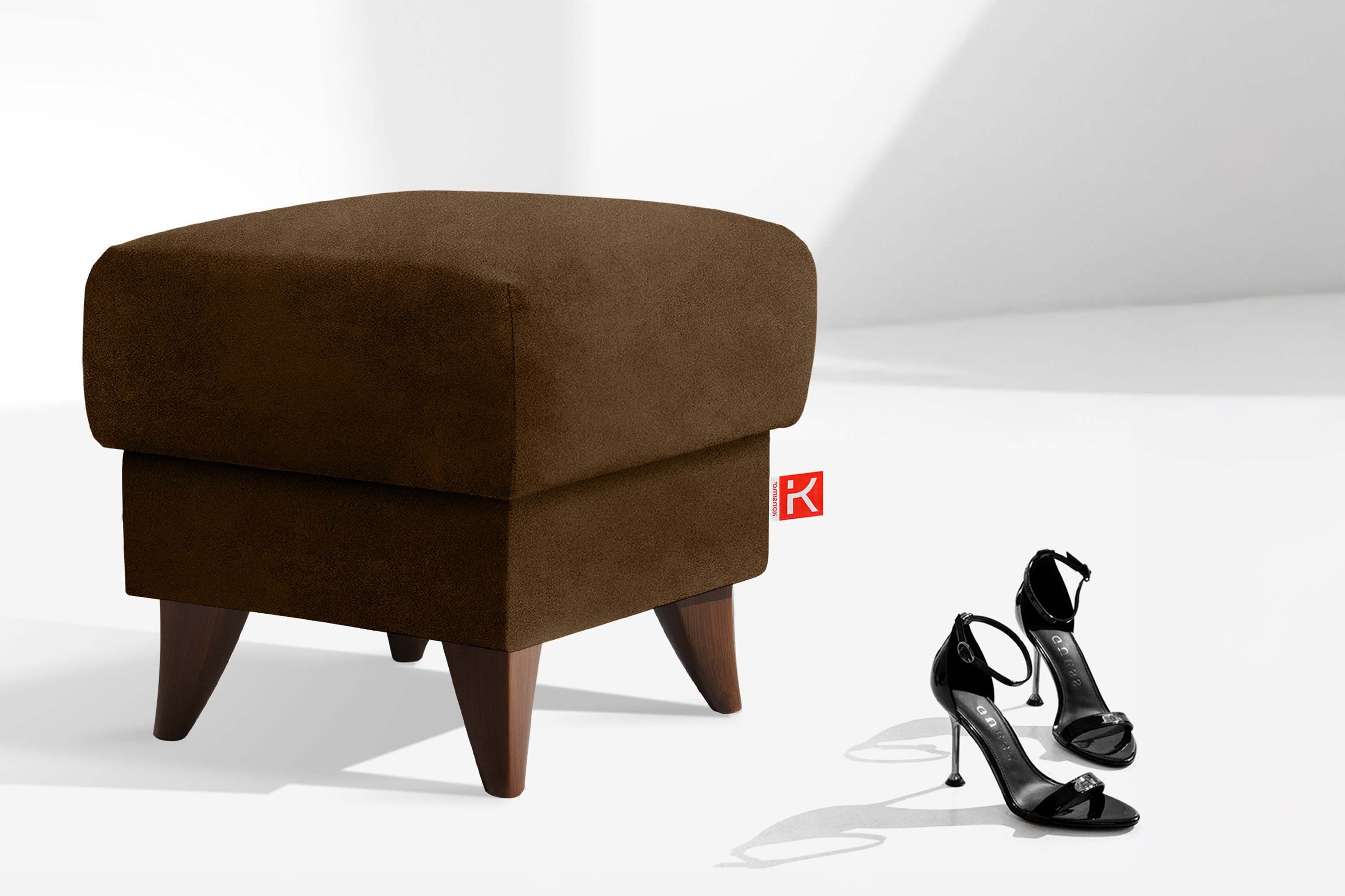 KONSIMO® Fußhocker Sitzhocker mit Stauraum GUSTAVO, hergestellt in der EU, handgefertigt, eleganten Nähten, Polsterhocker, Elegant