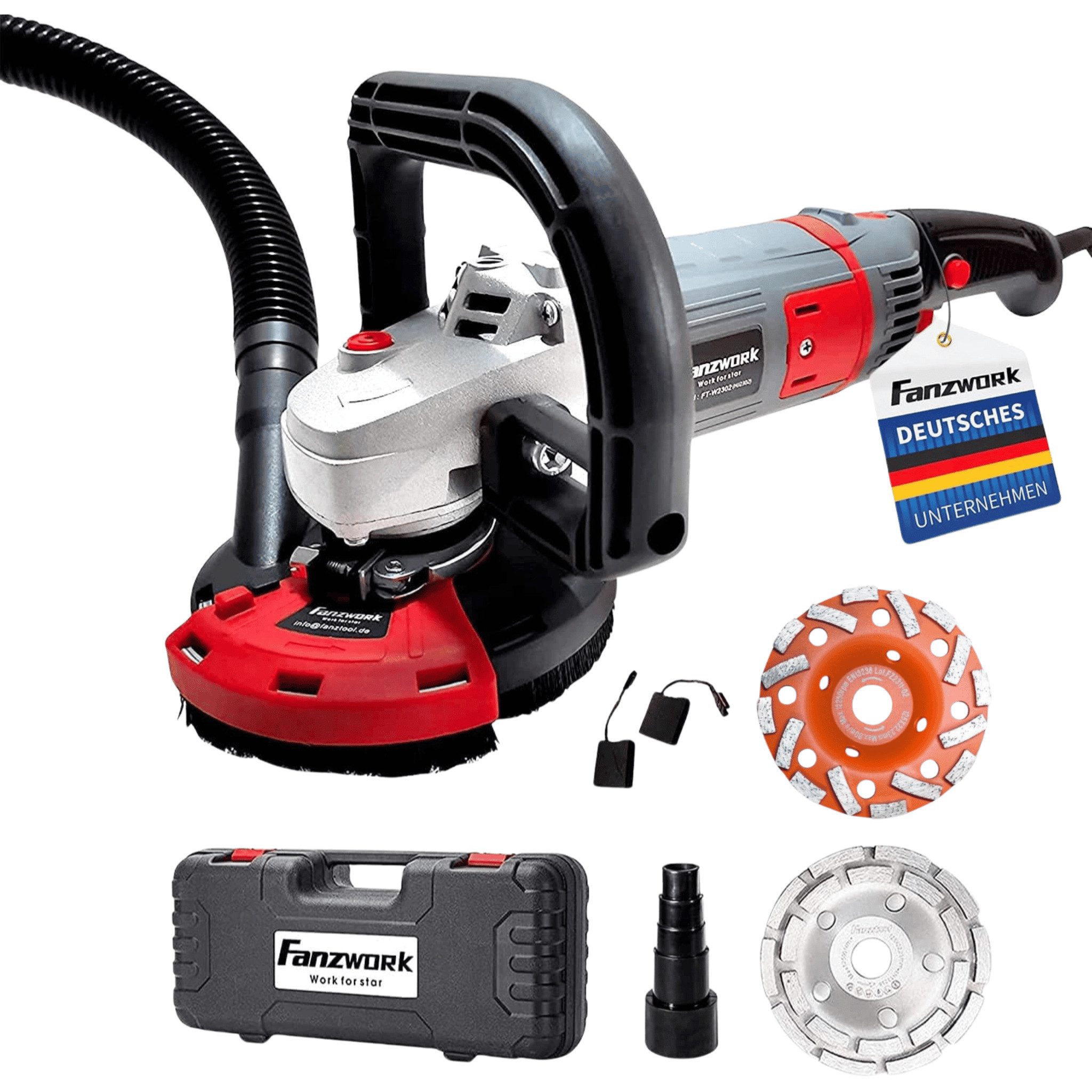 Fanzwork Winkelschleifer 1500W Betonschleifer mit 125mm Diamanttopf PROFI & günstig online kaufen