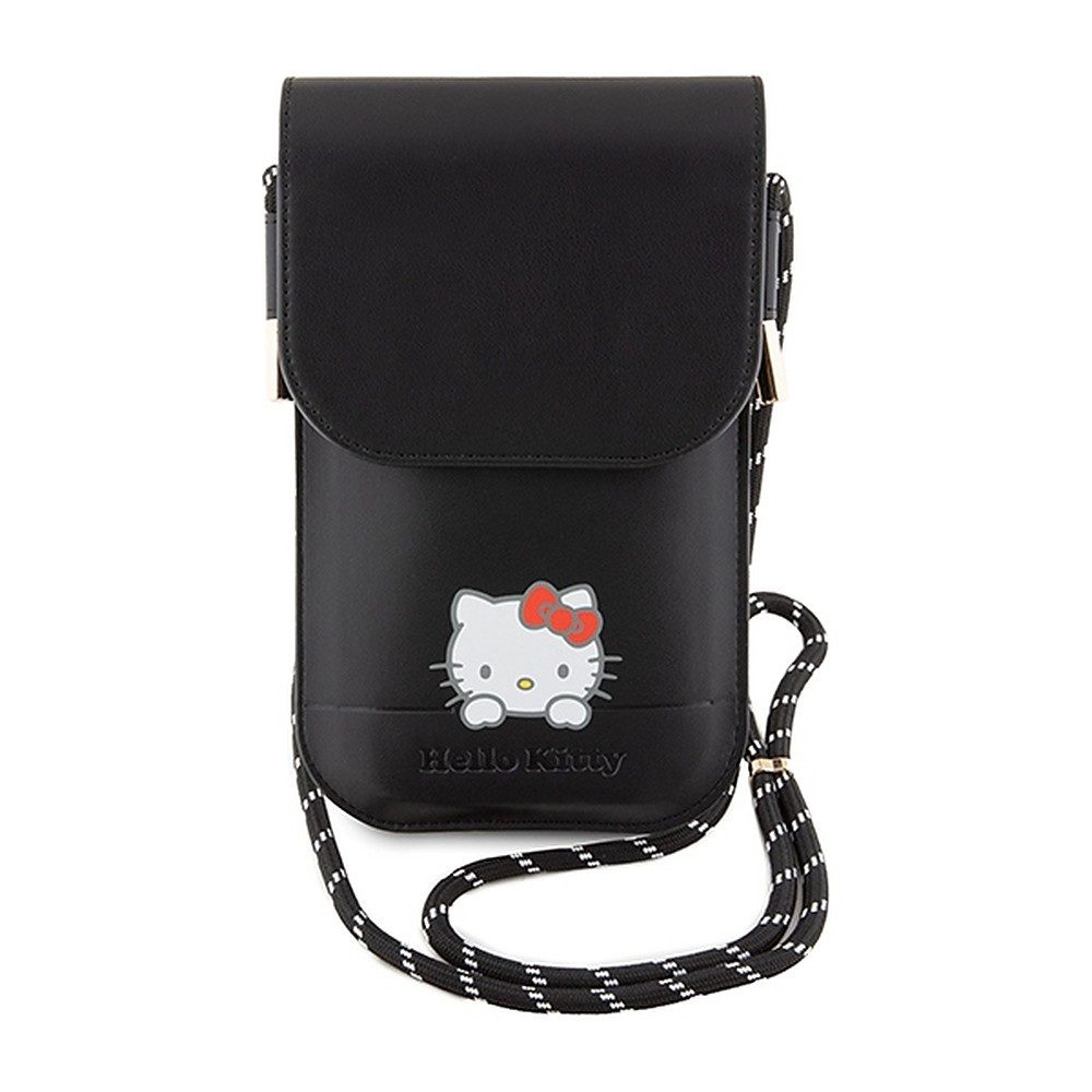 Hello Kitty Handytasche Umhängetasche Schultertasche Kordeltasche (Spar-Set, 1-tlg), Kunstleder, Kordel, Kartenfach, Clipverschluss