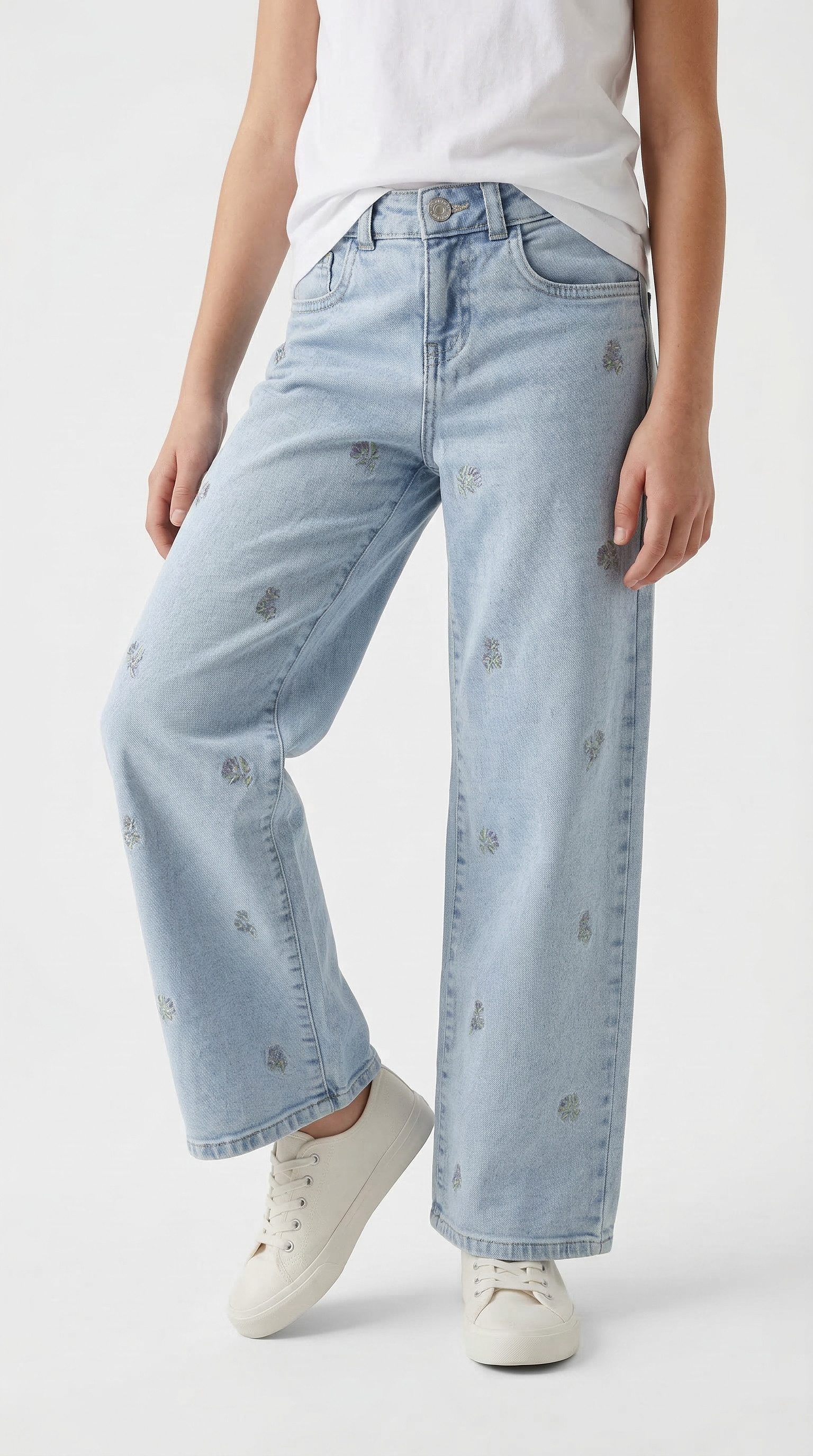 Name It Weite Jeans NKFROSE WIDE EMB JEANS 2010-FR NOOS allover bestickt