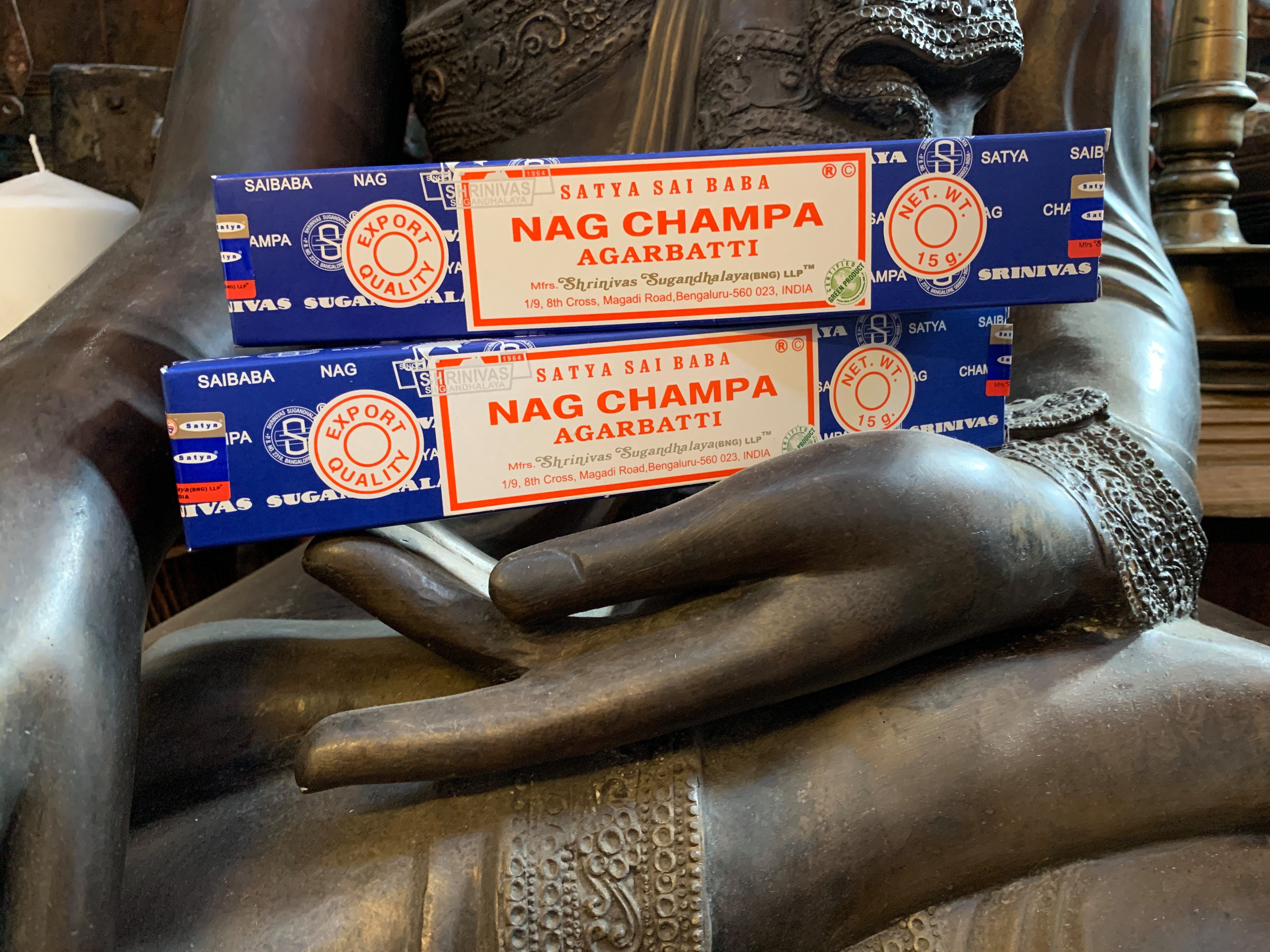 Satya Incense Räucherstäbchen Nag Champa Räucherstäbchen (3x 15g) (3er Set, 3-St., 3x Stäbchen Nag Champa), Raumduft, Nag Champa, Räucherstäbchen, Incense, sticks, Agarbatti