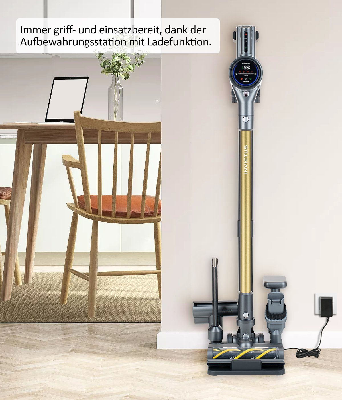 Genius Akku-Bodenstaubsauger INVICTUS X8 Aufbewahrungsstation mit Ladefunktion, Aufbewahrungsstation mit Ladefunktion - auch für X8 Pro geeignet