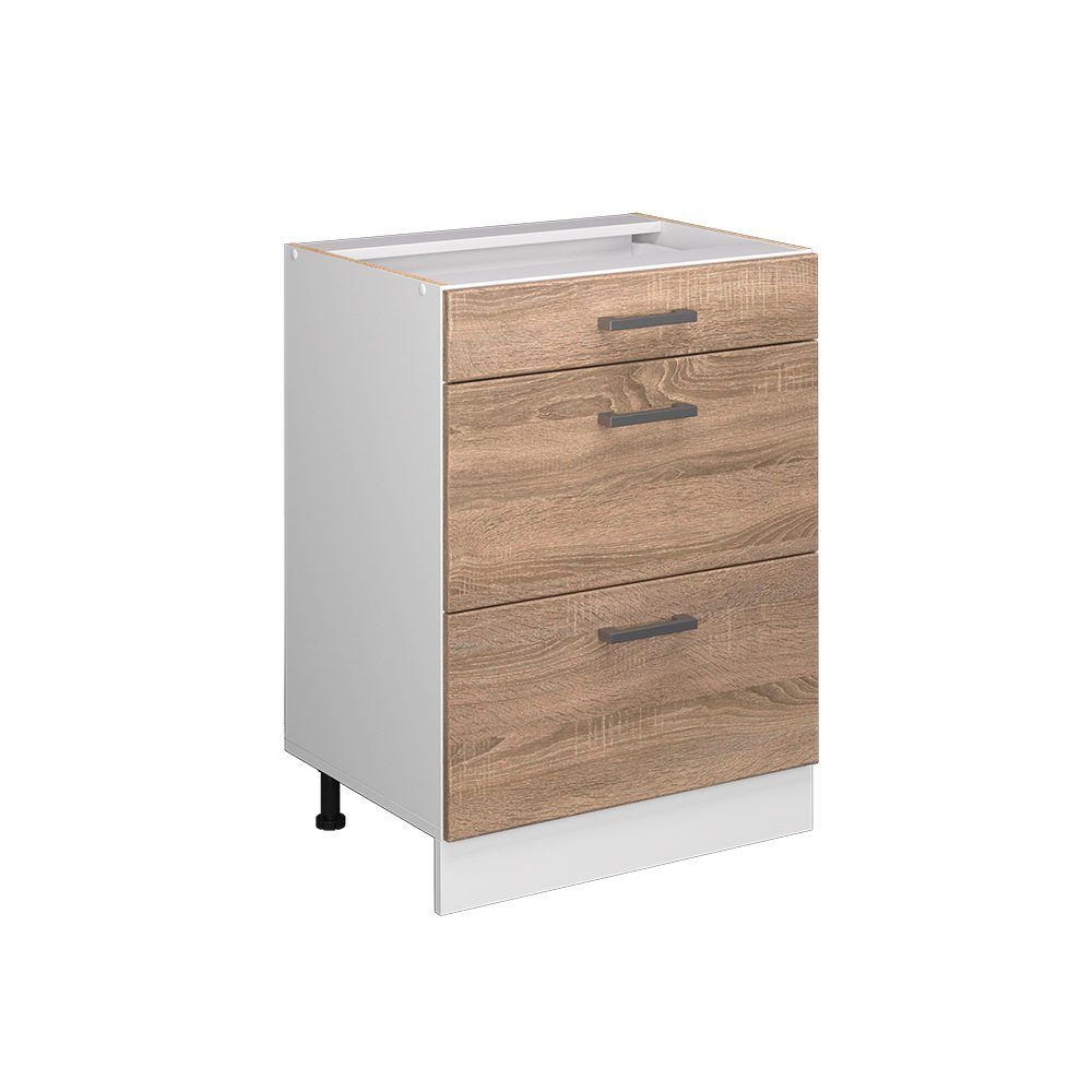 Vicco Unterschrank R-Line, Sonoma/Weiß, 60 cm günstig online kaufen