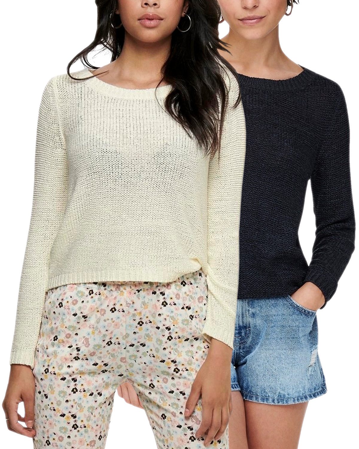 ONLY Strickpullover Elegante Damenpullover mit Rundhals-Ausschnitt günstig online kaufen