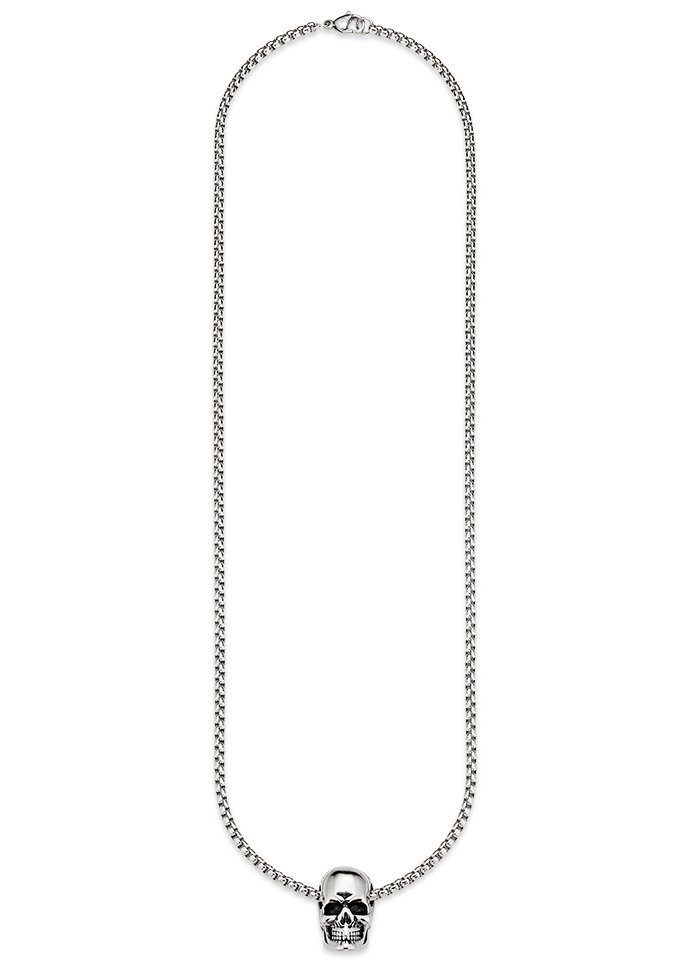 Bruno Banani Kette mit Anhänger Schmuck Geschenk Halskette Scull Totenkopf Venezianerkette