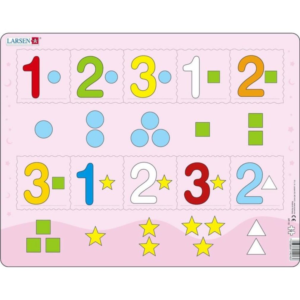 Larsen Puzzle Puzzle Zählen bis drei 10 Teile, Puzzleteile