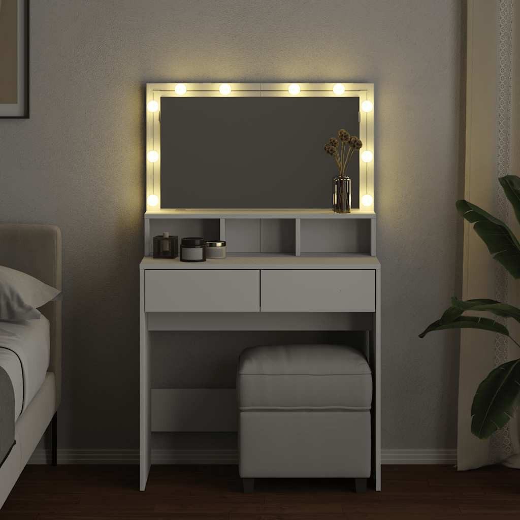 vidaXL Schminktisch Schminktisch mit LED-Beleuchtung Weiß günstig online kaufen