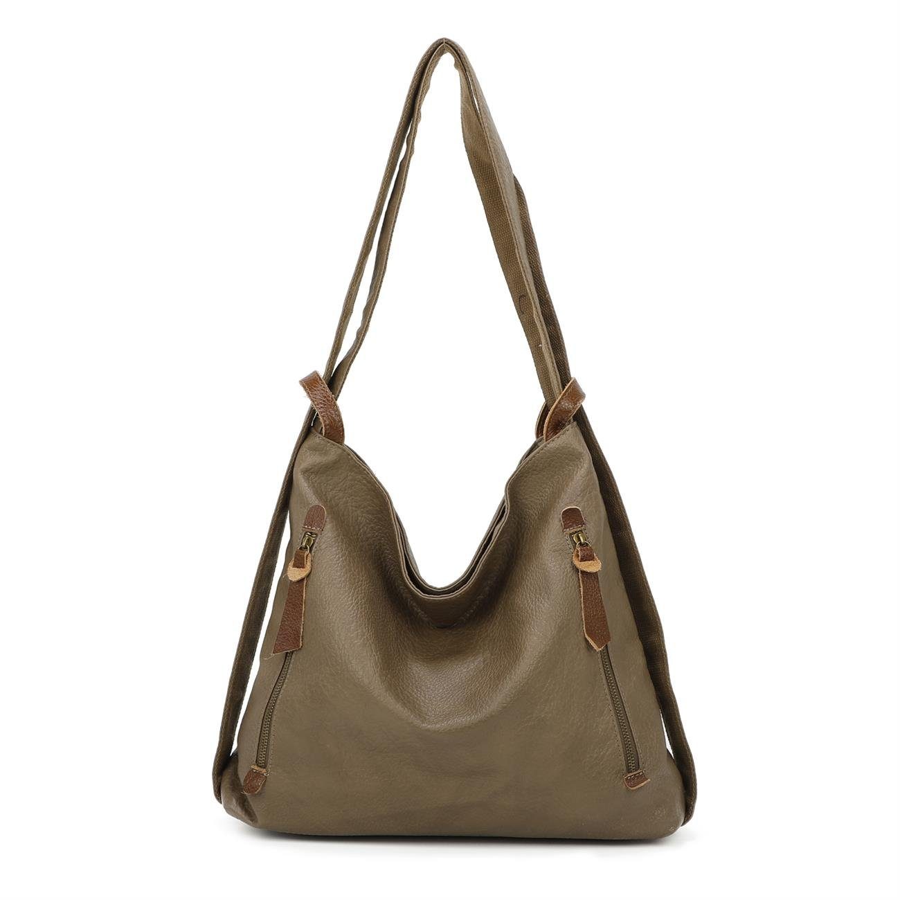 ITALYSHOP24 Schultertasche Damen Rucksack Handtasche Schultertasche, günstig online kaufen