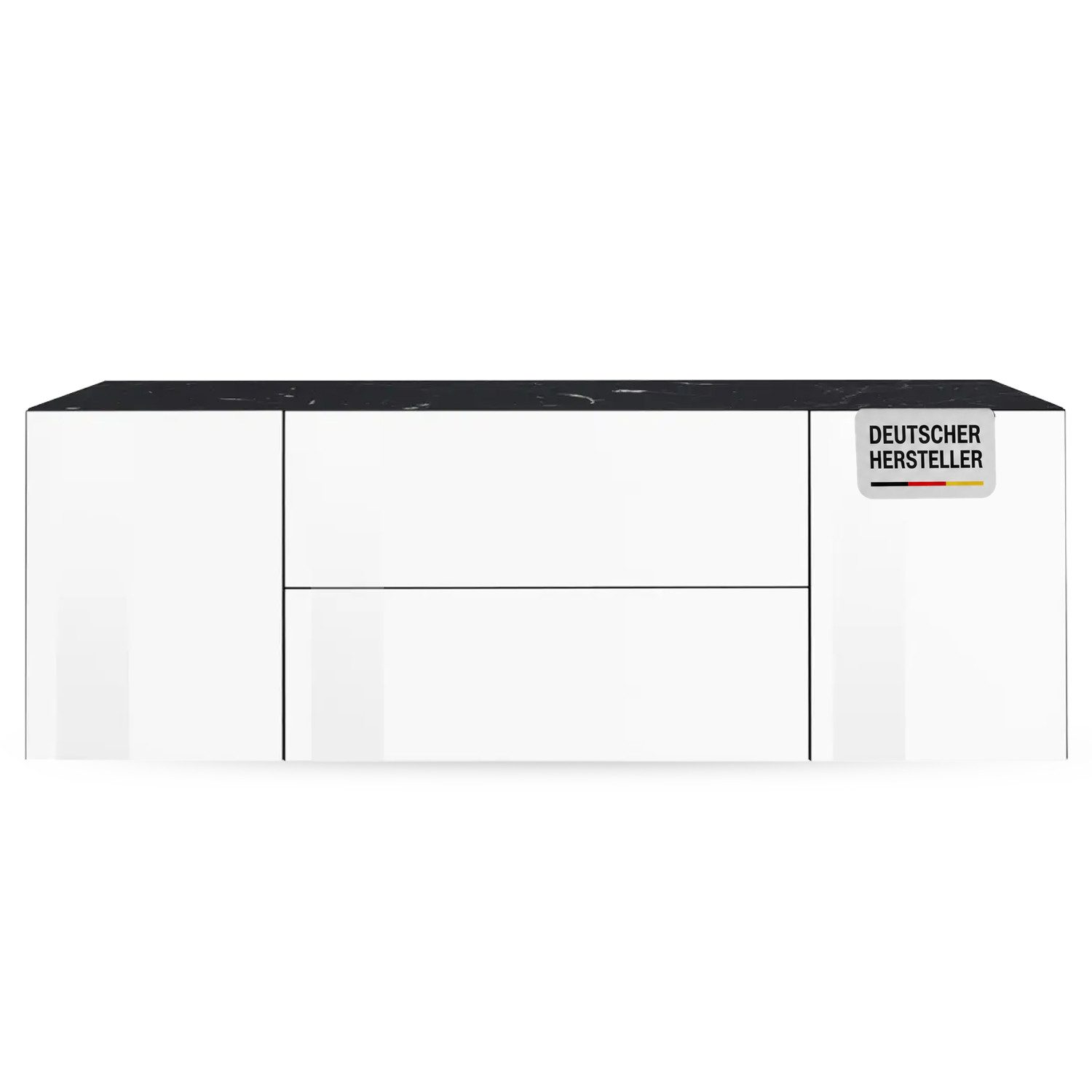 Storado Lowboard Colors 181×63×42cm, Lowboard mit Tür und Klappe, Farbe wählbar, Glasfronten und Push-to-open für eine moderne, grifflose Optik