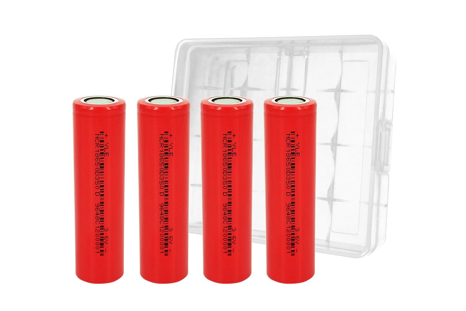 PowerSmart NCR18650D350 D Zusatz-Akku 4x 18650 wiederaufladbare Batteriezellen LiNCA LiNCA 3500 mAh (3,6 V)