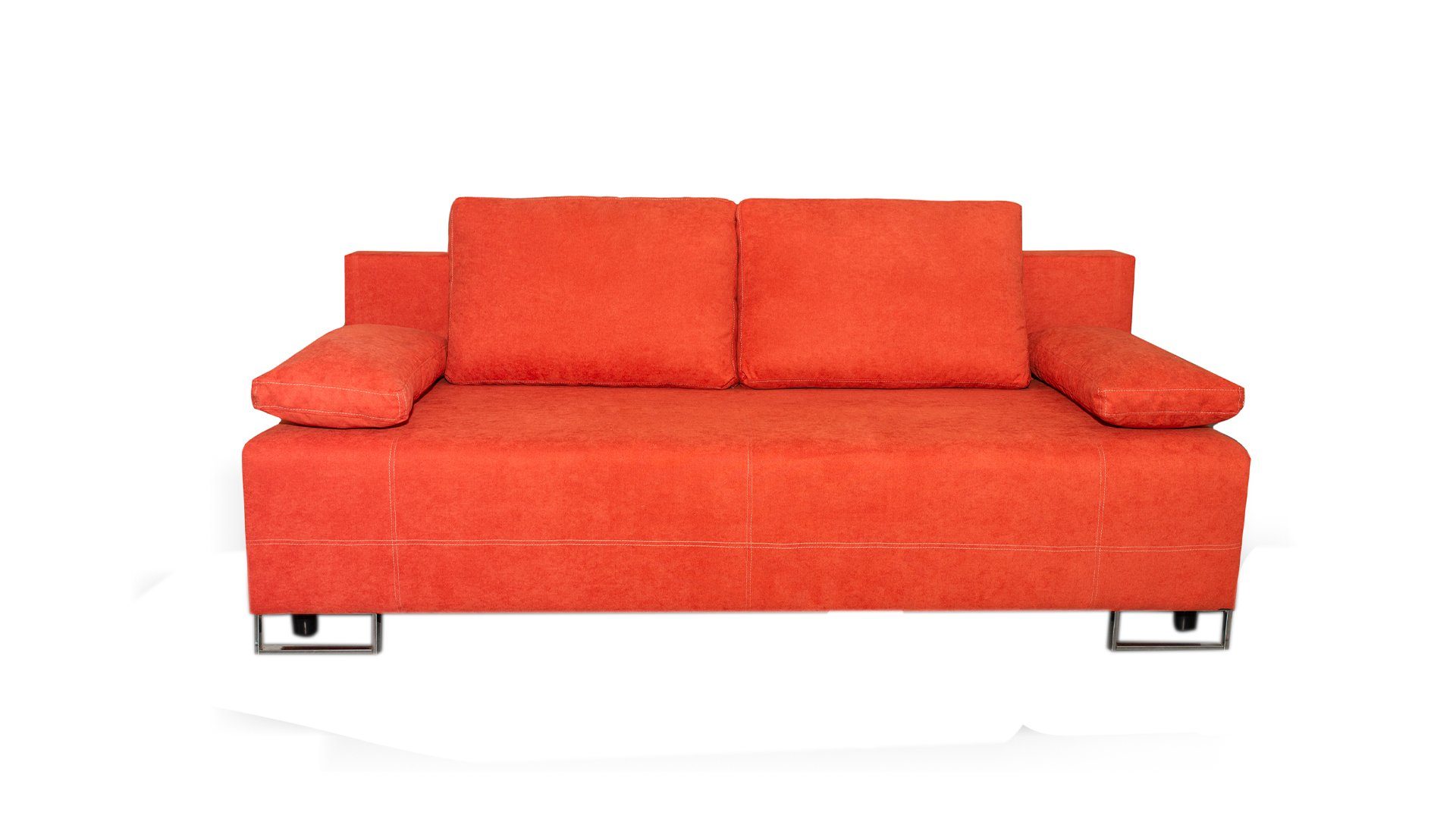 Siblo 2-Sitzer Zweisitziges Sofa Mirko mit Schlaffunktion - Bettzeugbehälter - Zweisitzer-Sofa Orange