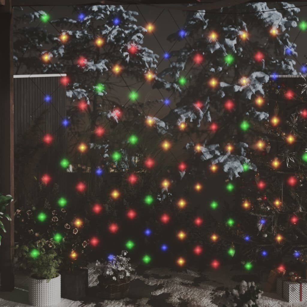 vidaXL Lichterkette NA Weihnachts-Lichternetz Mehrfarbig 3x3 m 306 LEDs Indoor Outdoor