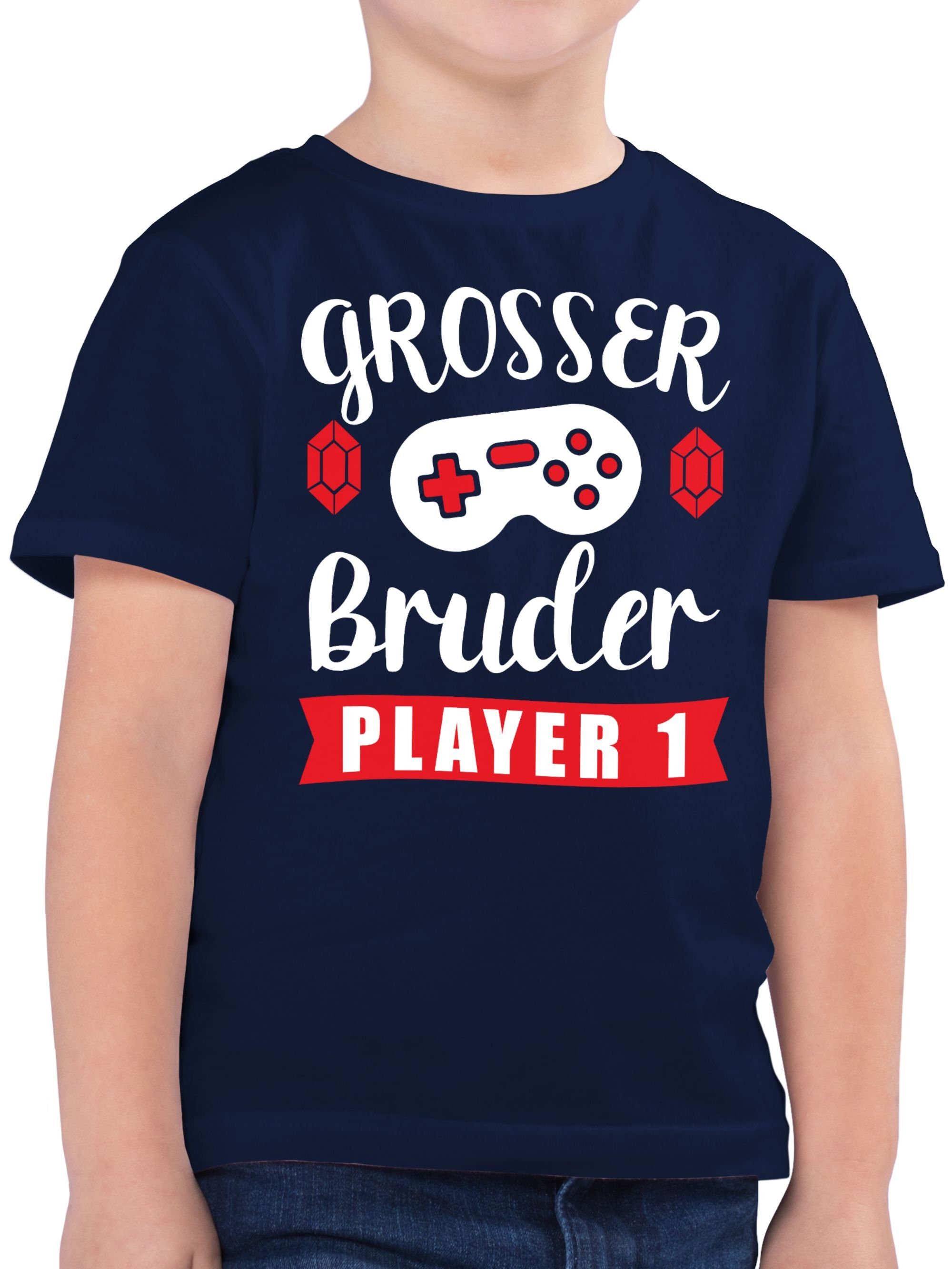 Shirtracer T-Shirt Großer Bruder - 1 Player Bruder Großer Dunkelblau 2