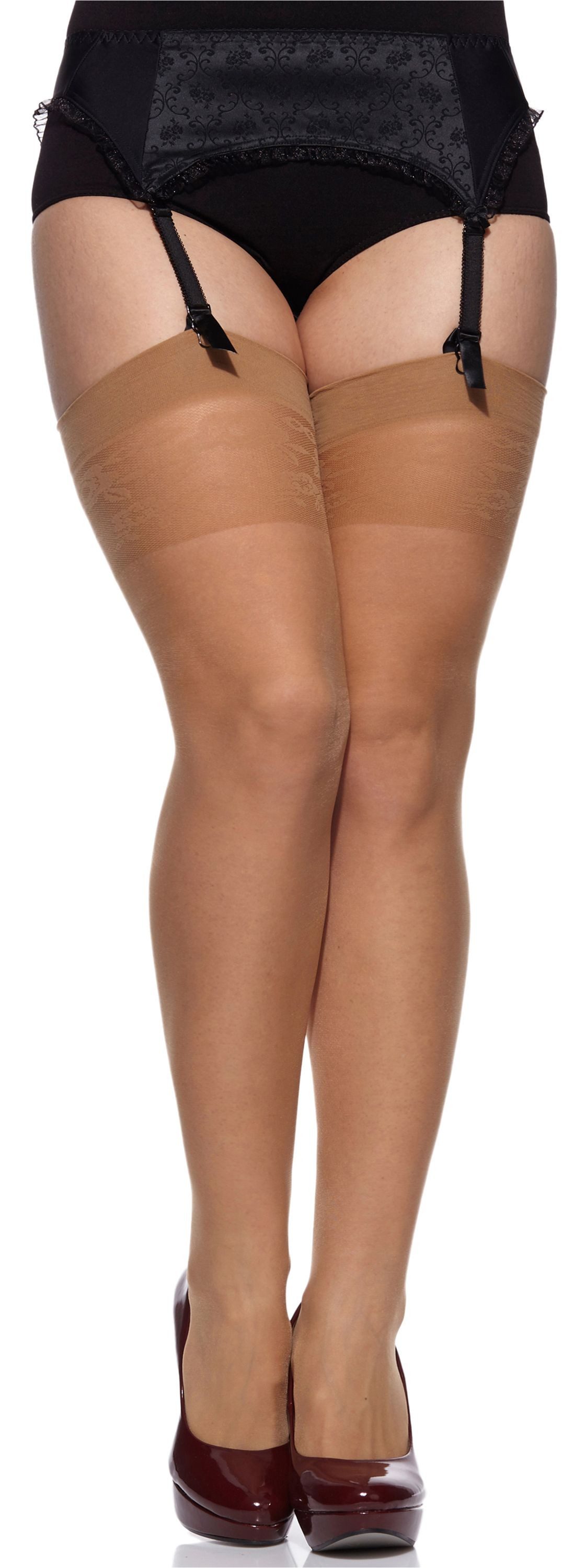 Merry Style Strapsstrümpfe Damen Strapsstrümpfe plus size MS 167 20 DEN elastischer Bund