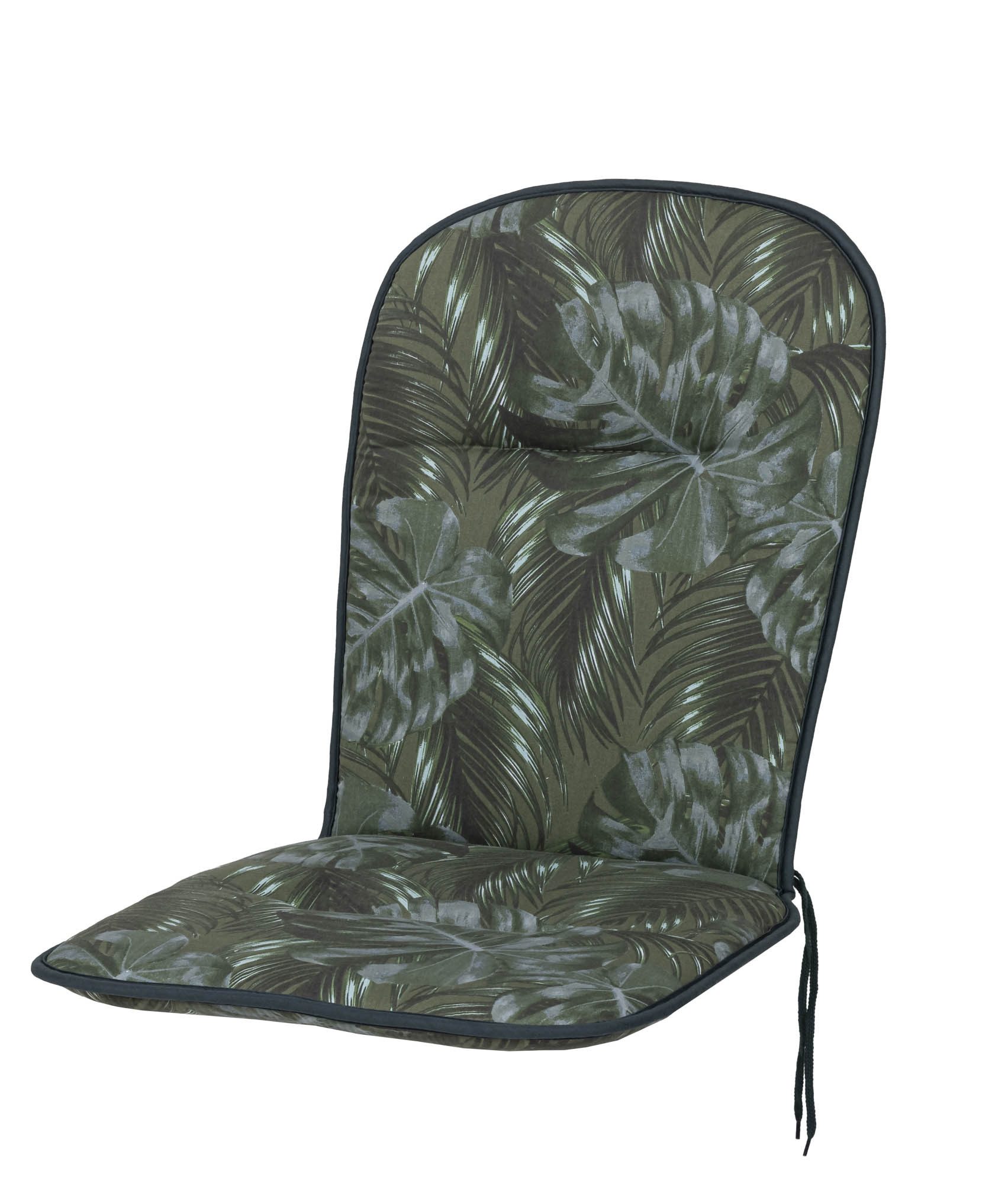 KETTtex Polsterauflage Monoblock hoch 0274 grün Blätter 93x44x3,5 cm KETTtex, (1 St), mit Bindebändern