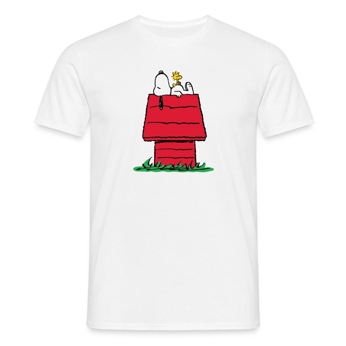 Spreadshirt T-Shirt Peanuts Snoopy Und Die Hundehütte Männer T-Shirt (1-tlg)
