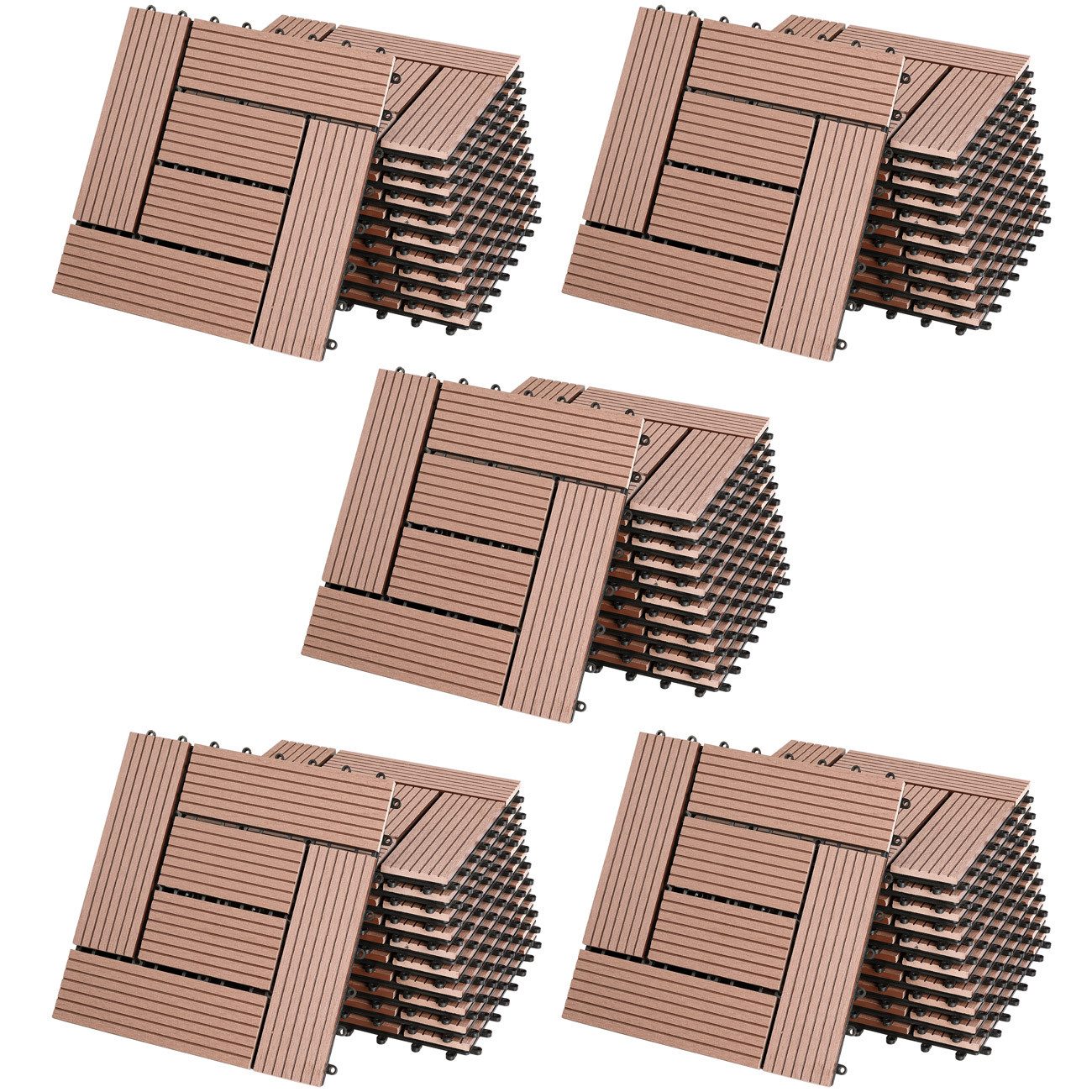 Casaria Holzfliesen 22x Klassik Terrakotta, Terrassenfliesen günstig online kaufen
