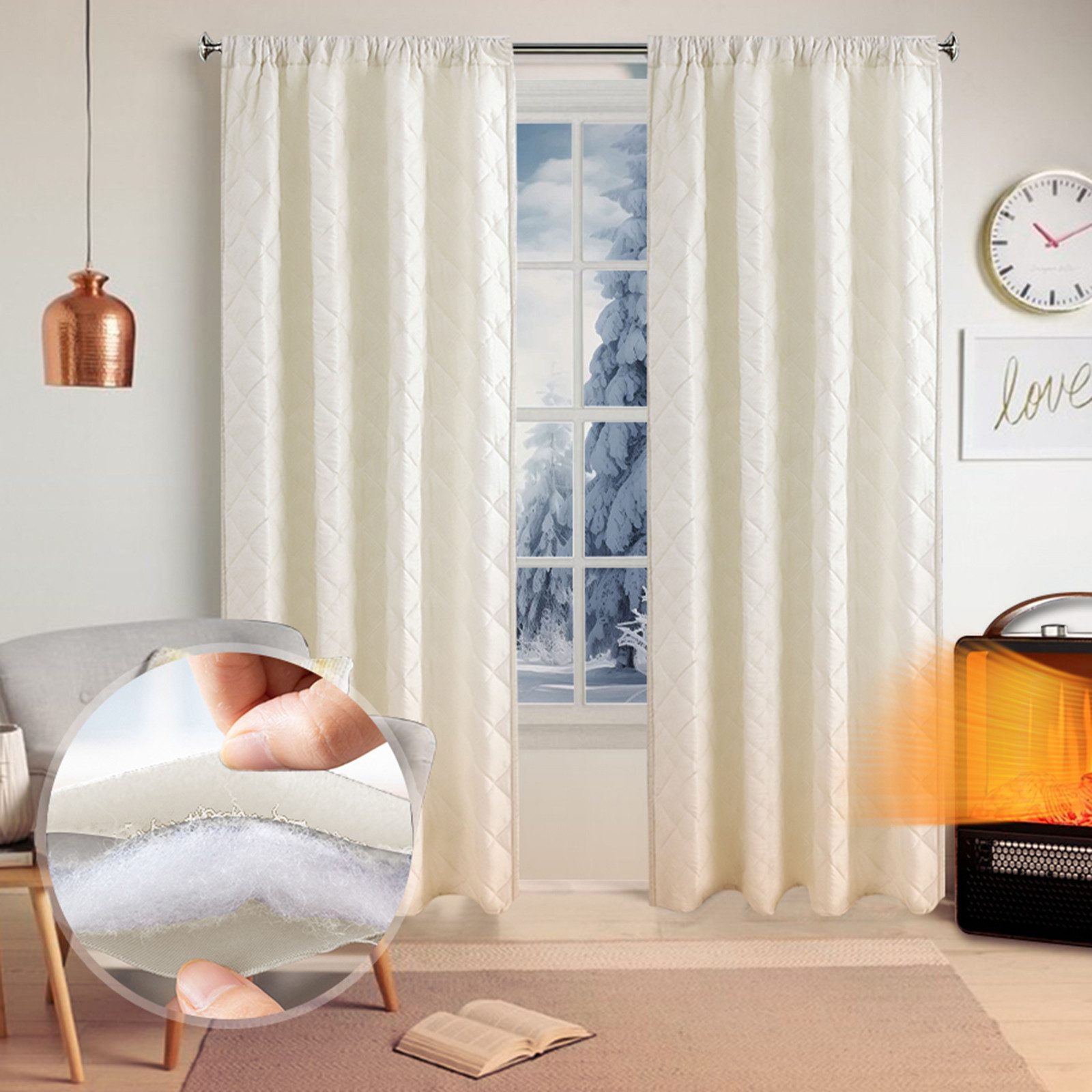 Wärmeisolierter Türvorhang – 140x230 Cm, Braun, Für Winter & Schallschutz
