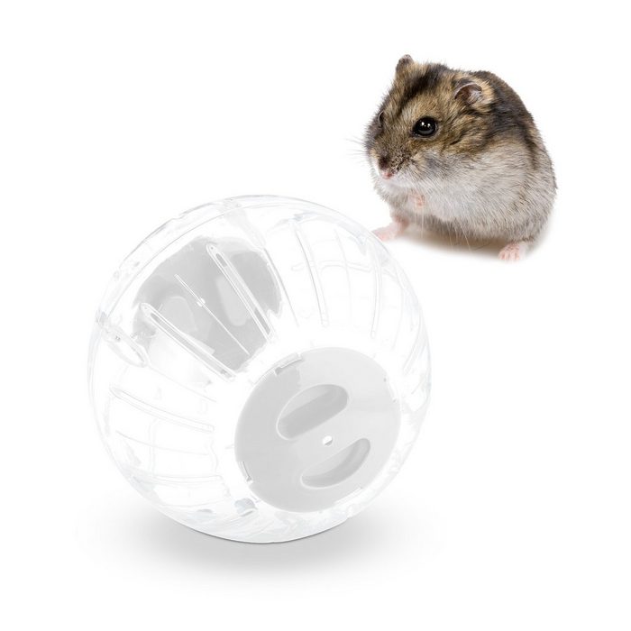 relaxdays Tierball Hamsterball mit weißem Deckel Kunststoff