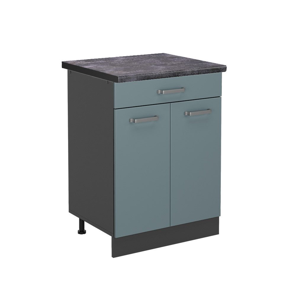 Vicco Unterschrank R-Line, Blau-Grau/Anthrazit, 60 cm, günstig online kaufen