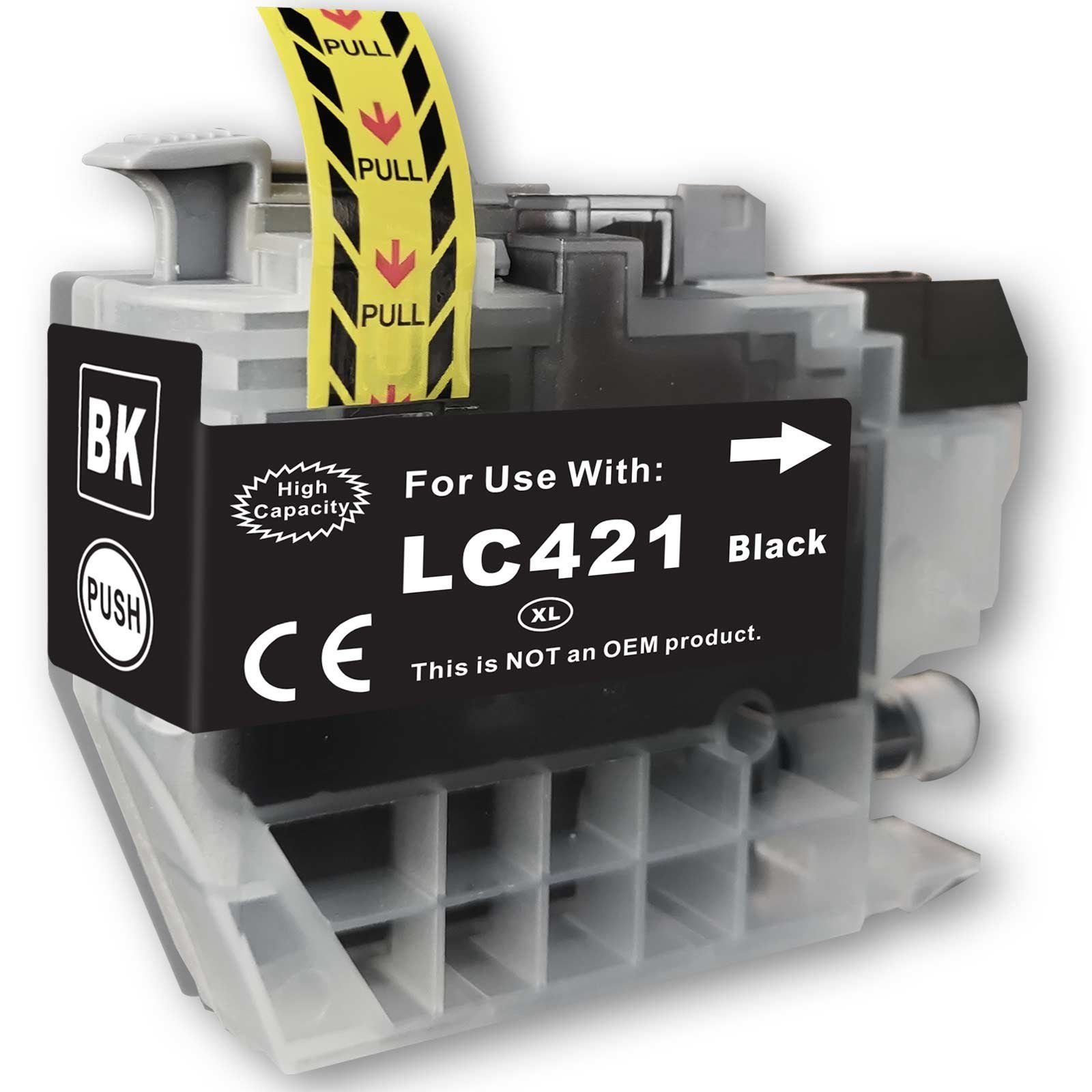 Kompatibel Brother LC-421 XL BK Schwarz Black Druckerpatrone für 500 Tintenpatrone