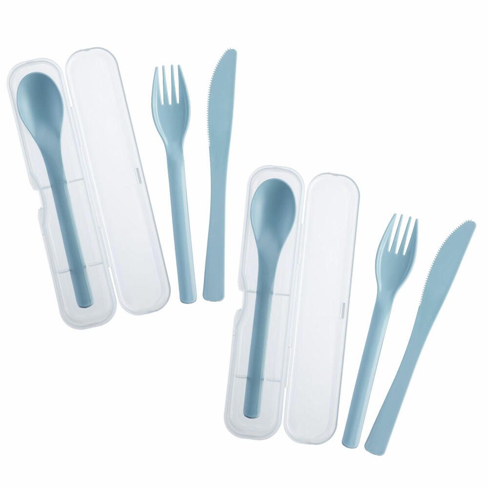WESTMARK Besteck-Set 2 Sets je 3-teilig – praktisches Besteck-Set mit Messer, Gabel und, Kunststoff (PP)