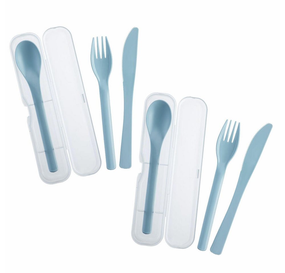 WESTMARK Besteck-Set 2 Sets je 3-teilig – praktisches Besteck-Set mit Messer, Gabel und, Kunststoff (PP)