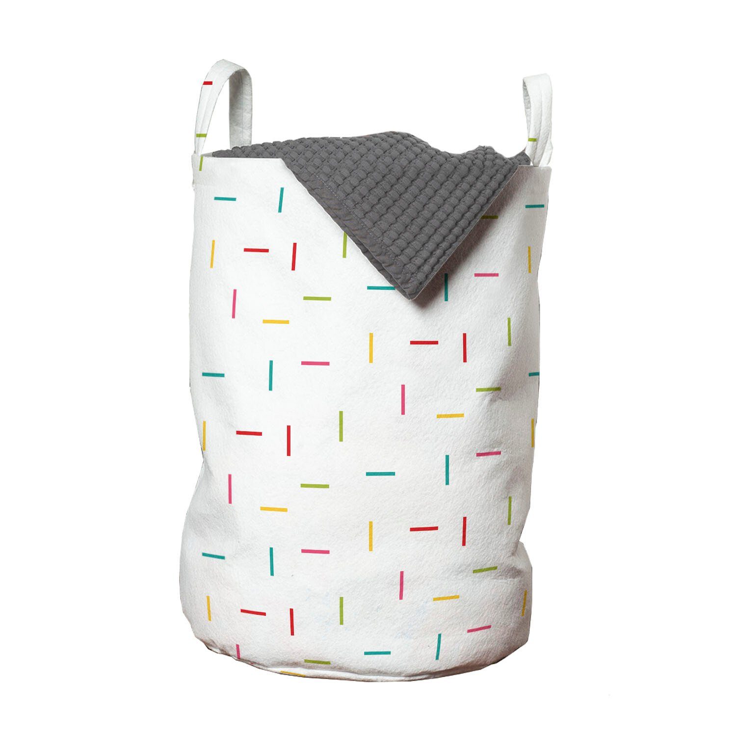 Abakuhaus Wäschesäckchen Wäschekorb mit Griffen Kordelzugverschluss für Waschsalons, Minimalistisch Multicolor Stripes Kunst